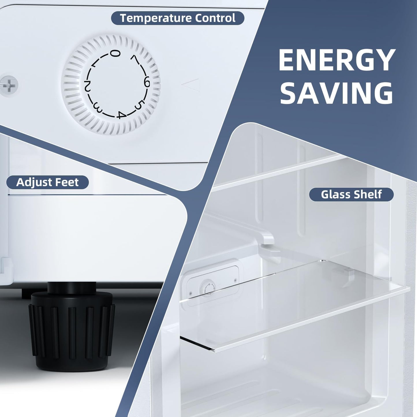 Antarctic Star 6.0 Cu.Ft Upright Freezer, Compact Stand Up Freezer with 7-Temp Control, Removable Glass Shelves, Adjustable Legs & Reversible Door, for Home, Apartment, Dorm, White