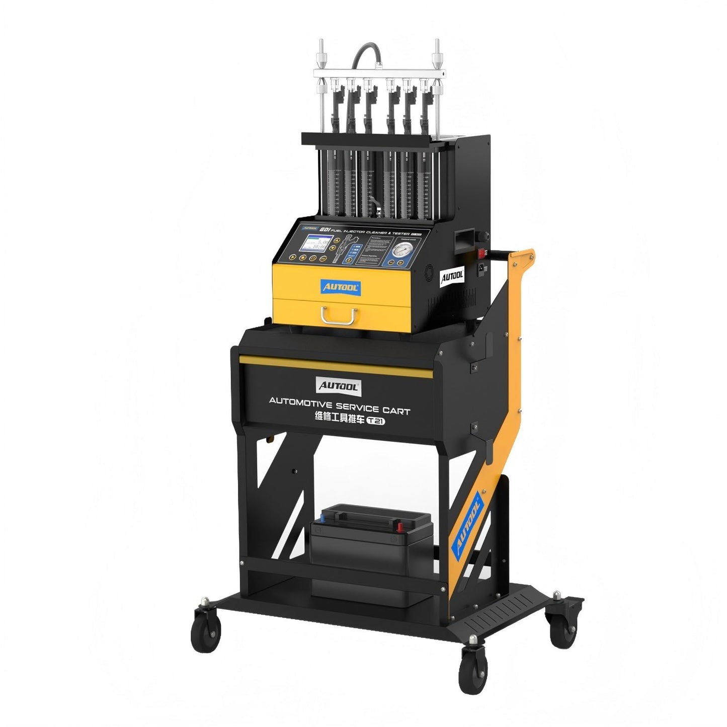 AUTOOL Heavy-Duty Modular Service Cart – 360° Swivel Casters, Large Storage Drawer & Corrosion-Resistant Steel for Automotive Workshops T21 (T21)