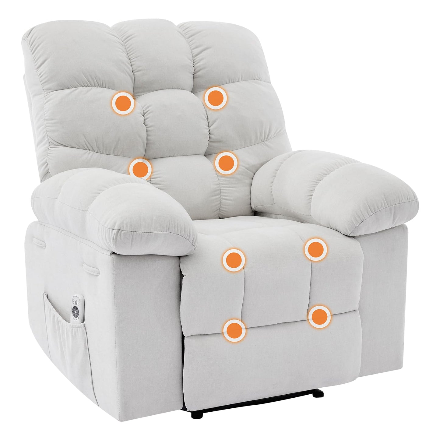 Garvee 21.4in Wide Recliner Chair,Massage & Heat Recliner Chair for Adults,Home Theater Seating with Lumbar Support,Ergonomic Breathable Fabric Nursery Rocking Chairs for Living Room