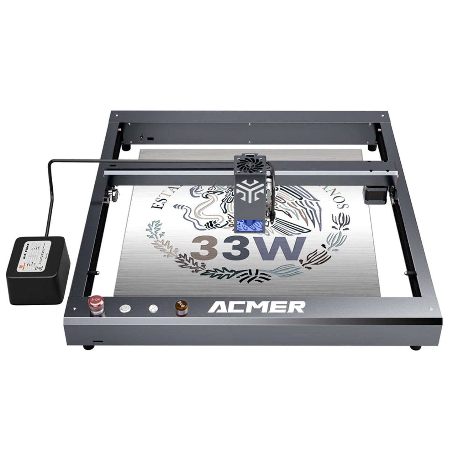 ACMER 33W Laser Engraver Machine, 33000mW Laser Cutter & Engraving Machine, 420×400mm Work Area for Stainless Steel, Metal, Wood, Acrylic, Leather, DIY Projects