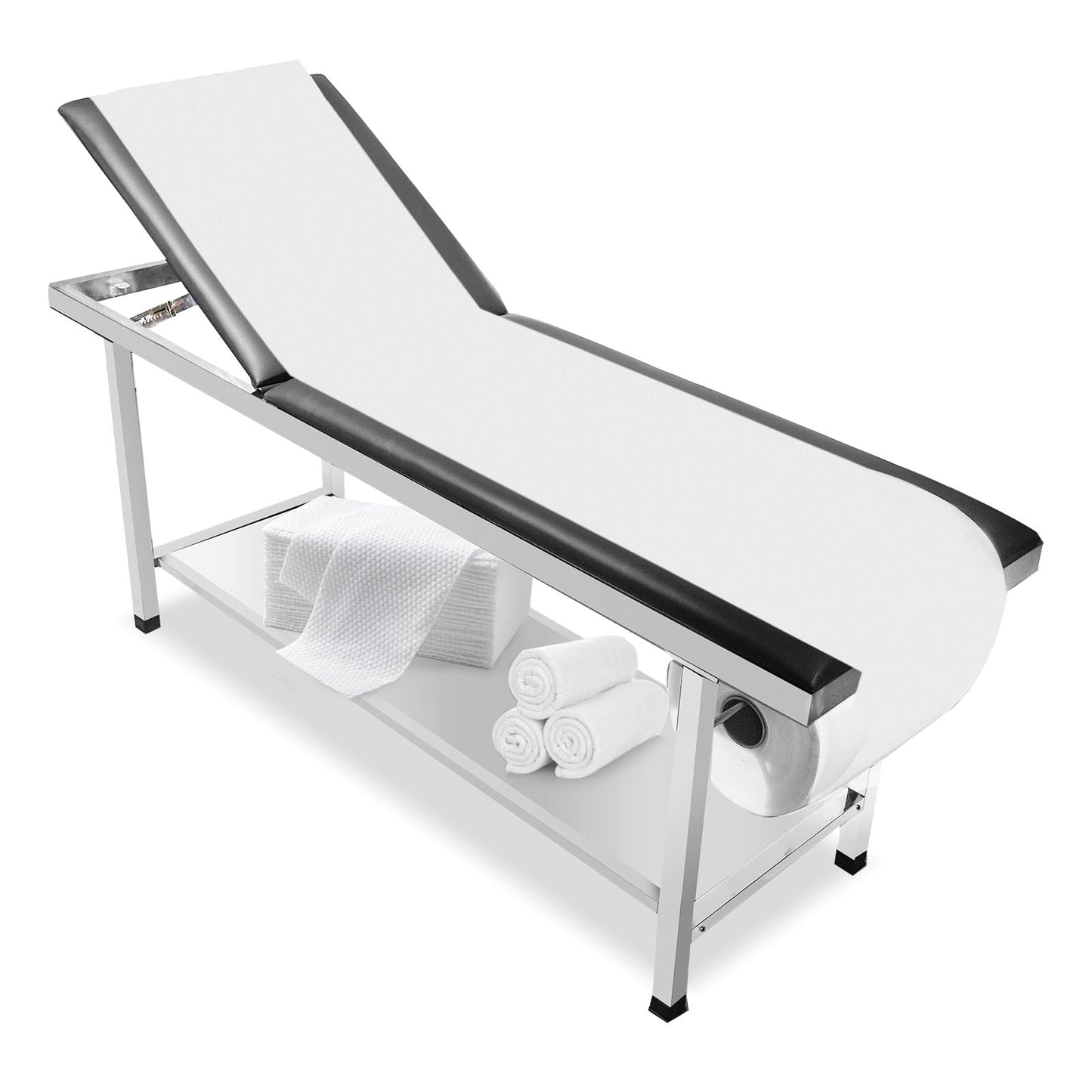 FAFAGLGL Adjustable Patient Treatment Table，Doctor Bed with Folding Legs is Stable and Durable，Folding Medical Exam Table Holds 500 lbs，for Clinical Examination 、Massage Table、Spa Beds、Beauty