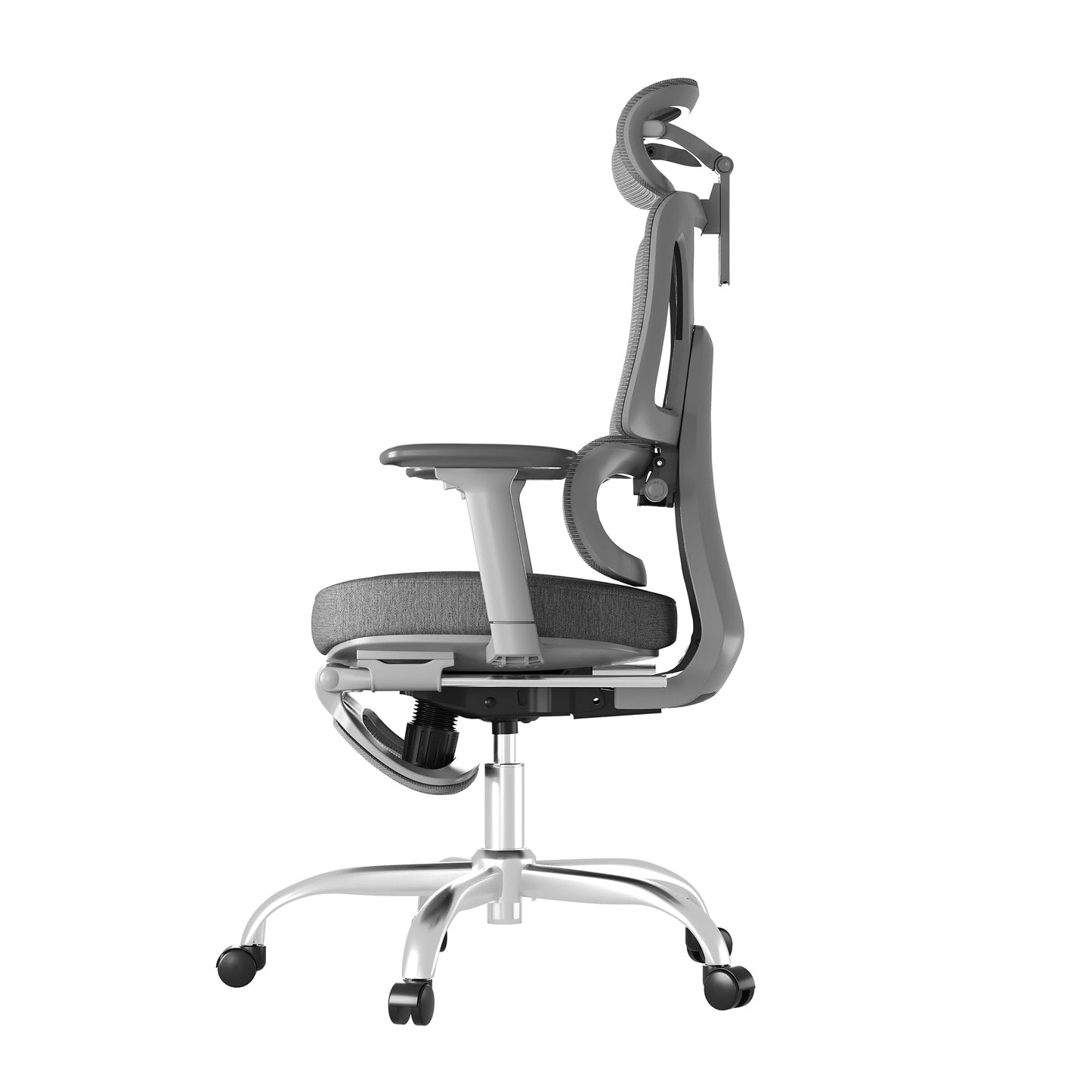 FLEXISPOT ErgoX Premium Ergonomic Office Chair with Footrest- Adjustable 3D Armrests, Dynamic Lumbar Support, Recline & Tilt Function, Mesh Seat, for Home & Office Use,Light Grey Foam