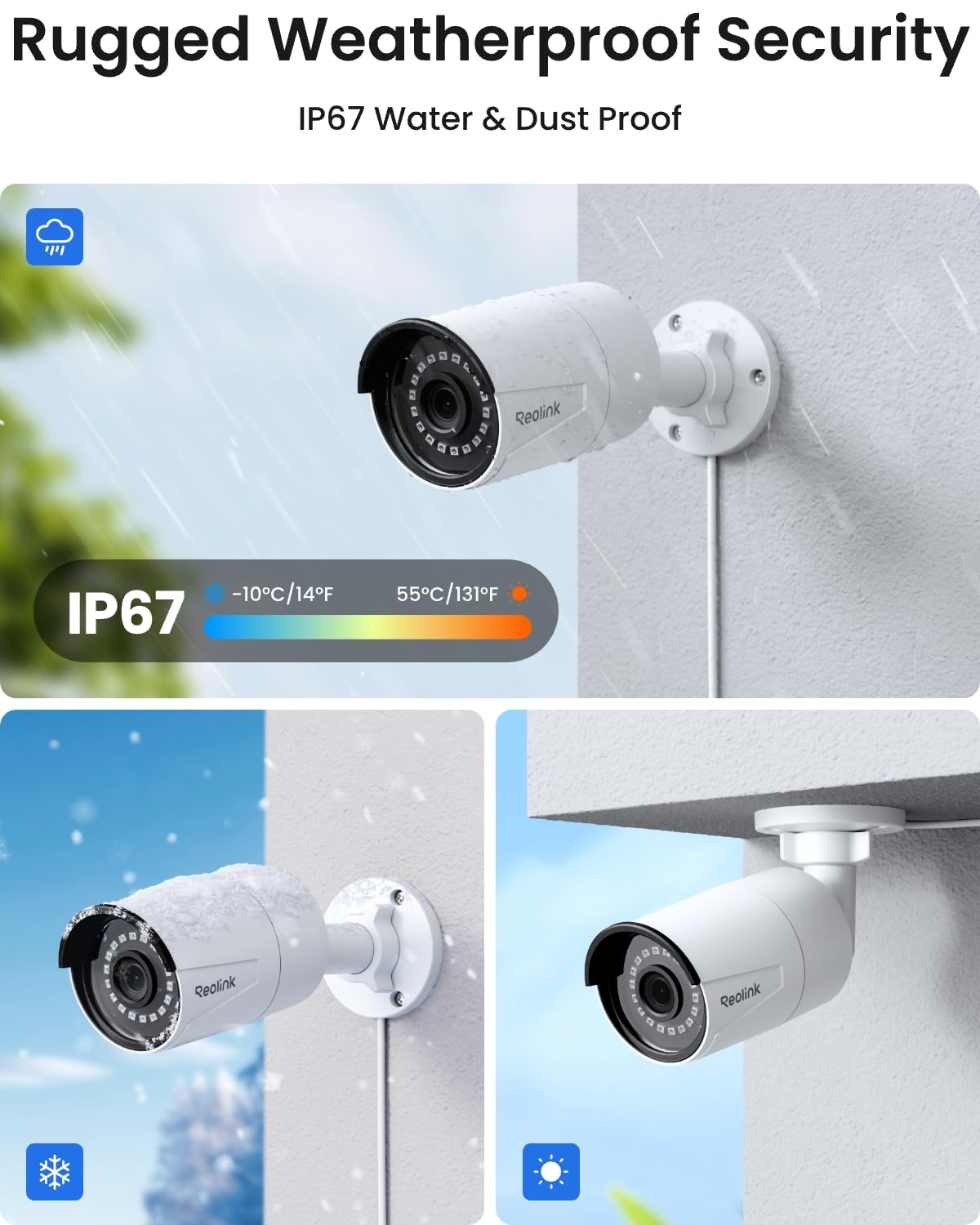 REOLINK 8CH 5MP Home Security Camera System, 6pcs Wired Outdoor PoE IP Cameras with Person/Vehicle/Pet Detection, 4K/8MP 8CH NVR with 2TB HDD for 24-7 Recording, RLK8-410B6-5MP