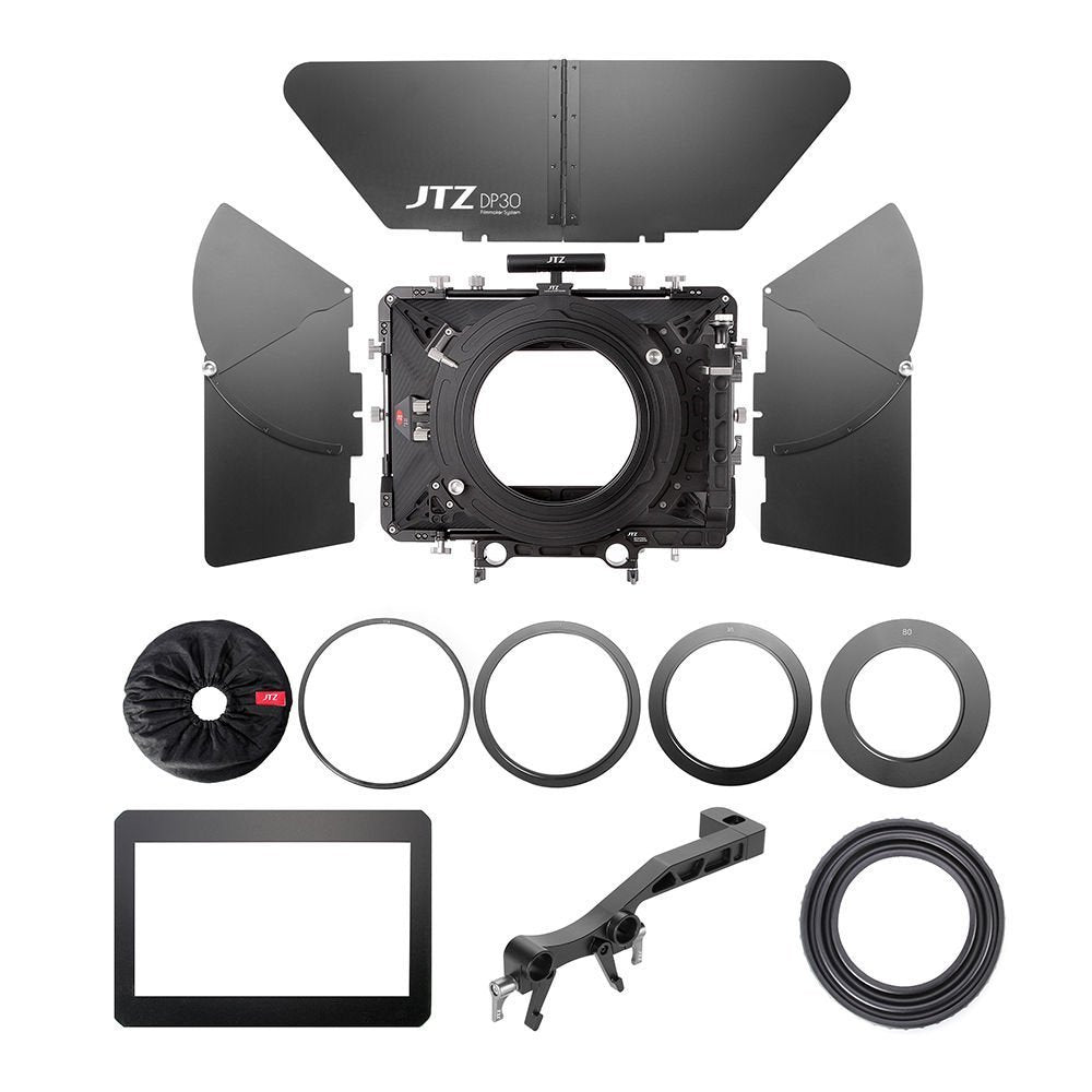 JTZ DP30 Cine Lens Carbon Fiber 4x4 Swing-Away Matte Box with 15mm/19mm Rod Rail Rig for Sony FS5 FS7 ARRI RED Canon C100 C200 C300 BM D Blackmagic BMPCC BMCC Pocket Cinema Panasonic Camera