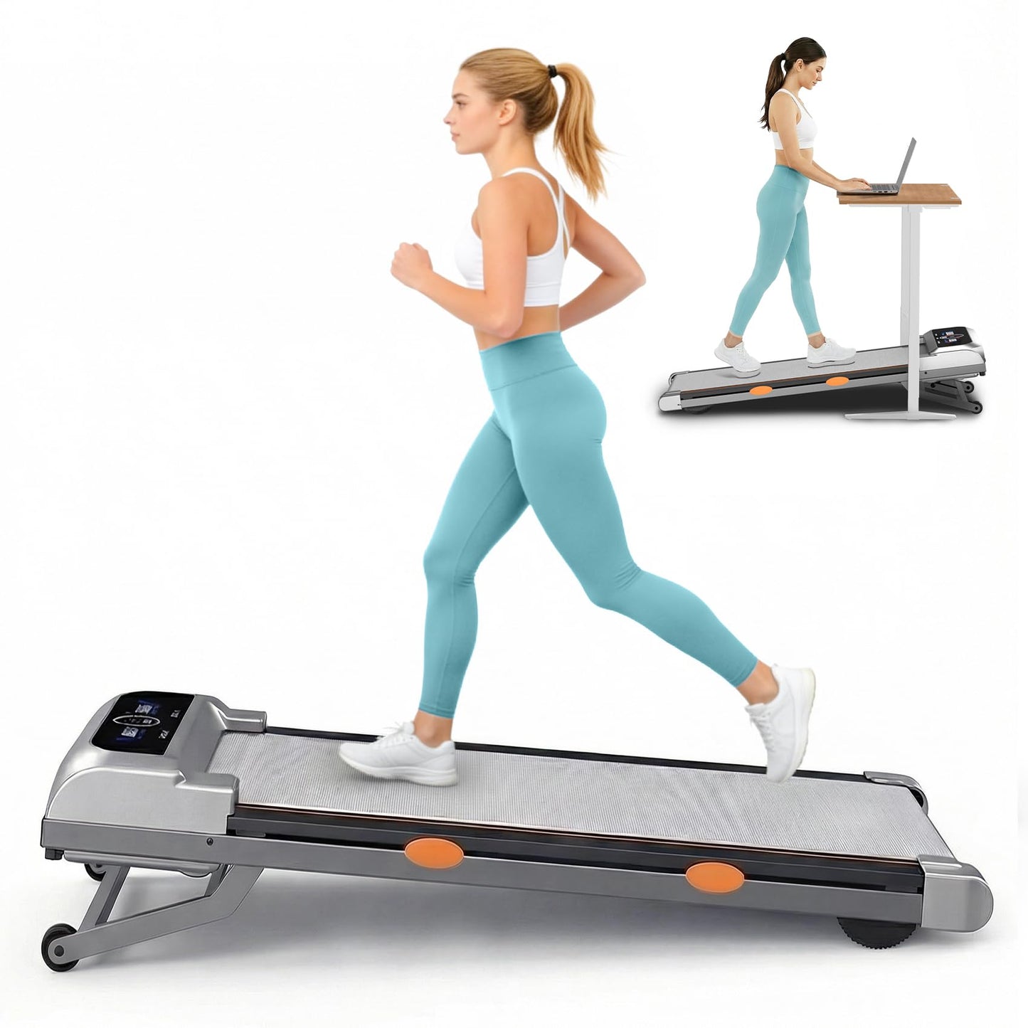 Rayspace Walking Pad Treadmill with 15% 12-Level Auto Incline & UI Screen, Portable Treadmills with Bluetooth Speaker, 3.5HP Foldable Under Desk Treadmill for Home Office 450LBS, Remote & APP