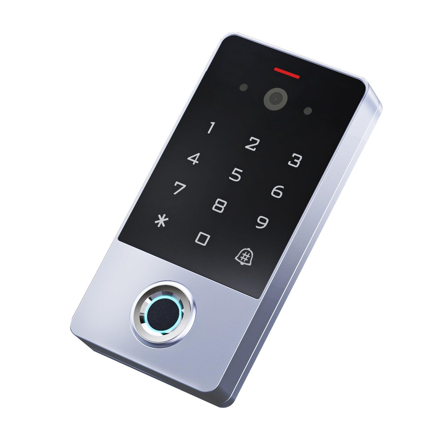 Smart Door Access Control System with Tuya APP Remote Video Intercom & Monitoring, Built-in Camera, 1200lbs Magnetic Lock, IP68 Metal Keypad, Fingerprint/Password/ID Card Unlock