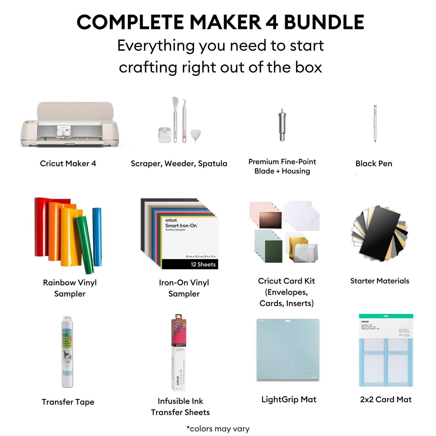 Cricut Maker 4 Card Making Bundle - Smart Cutting Machine with Card Mat, Card Inserts & Materials for Greeting Cards, Invitations & Paper Crafts