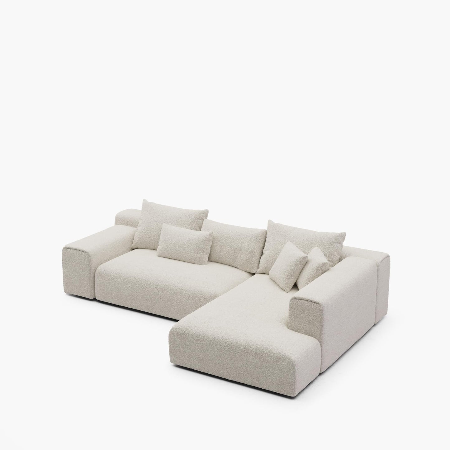 Acanva Modern Oversized Modular L Shaped Sectional Sofa Set for Living Room, Minimalist Style Comfy 4-Seat Corner Couch, Right Chaise, Wool-Like