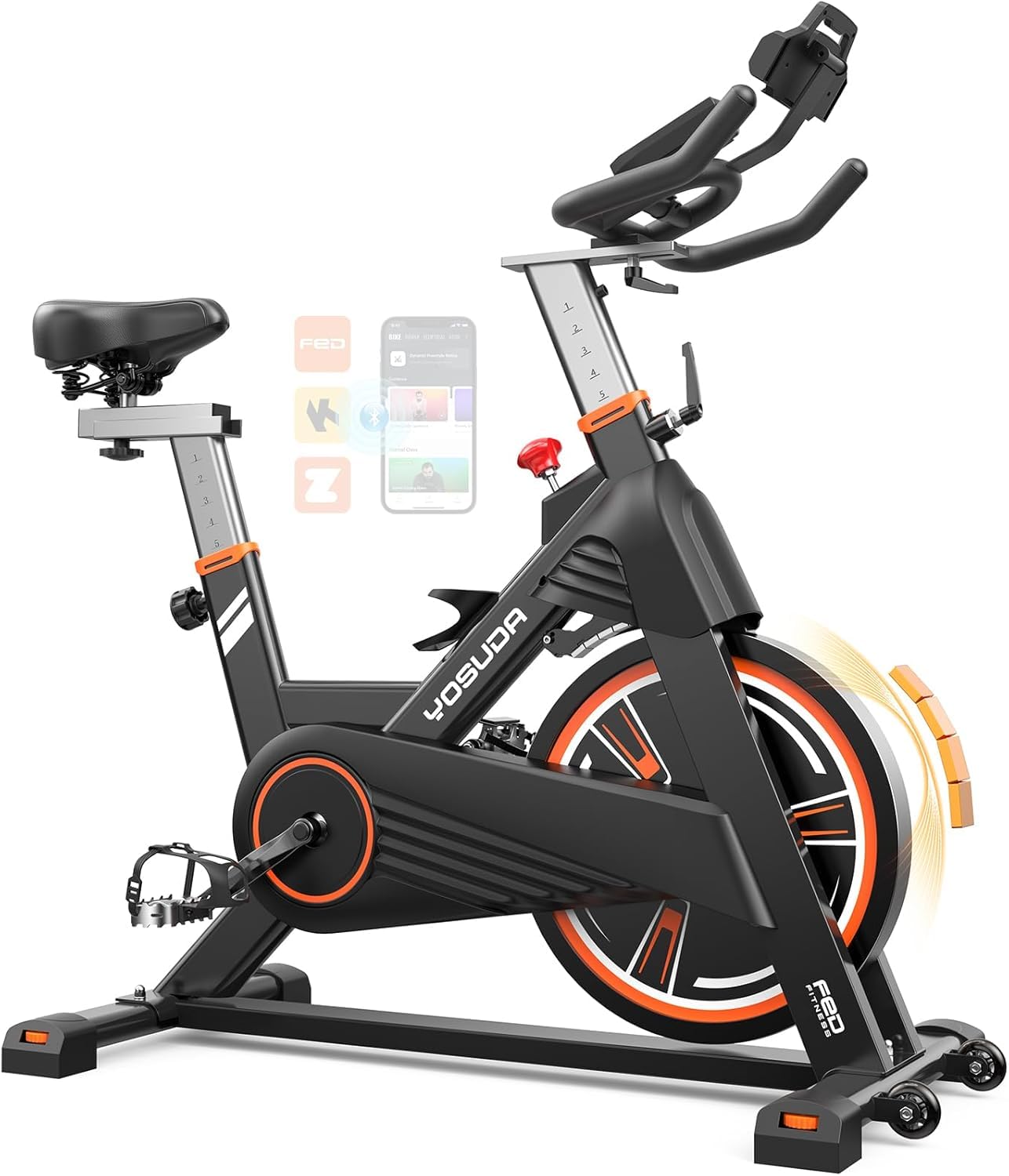 YOSUDA PRO Magnetic Exercise Bike 350 lbs Weight Capacity - Indoor Cycling Bike Stationary with Comfortable Seat Cushion, Silent Belt Drive 010C