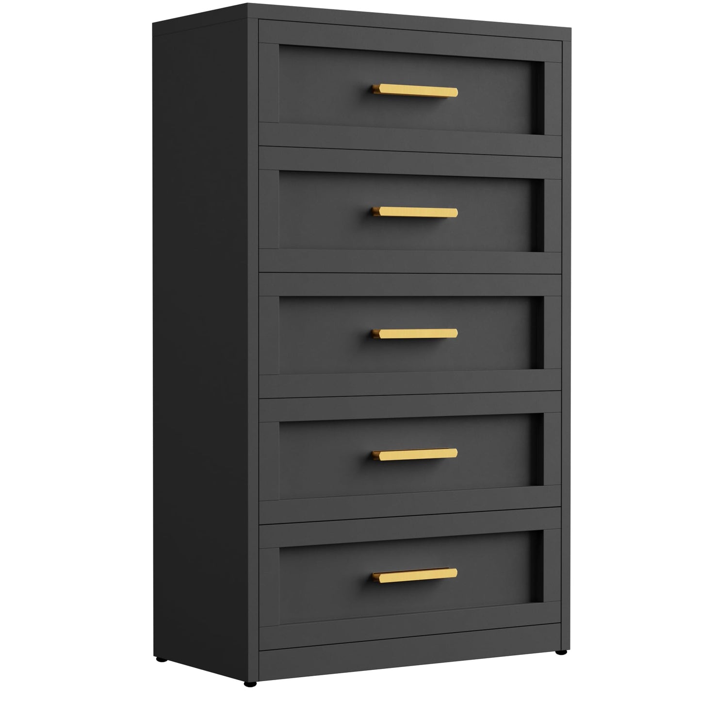 Black Metal Dresser with 5 Drawer, Tall Dressers for Bedroom, 48" Tall Modern Chest of Drawers, Steel Large Dresser Clothing Storage Organizer Deep Drawers for Closet, Living Room, Hallway