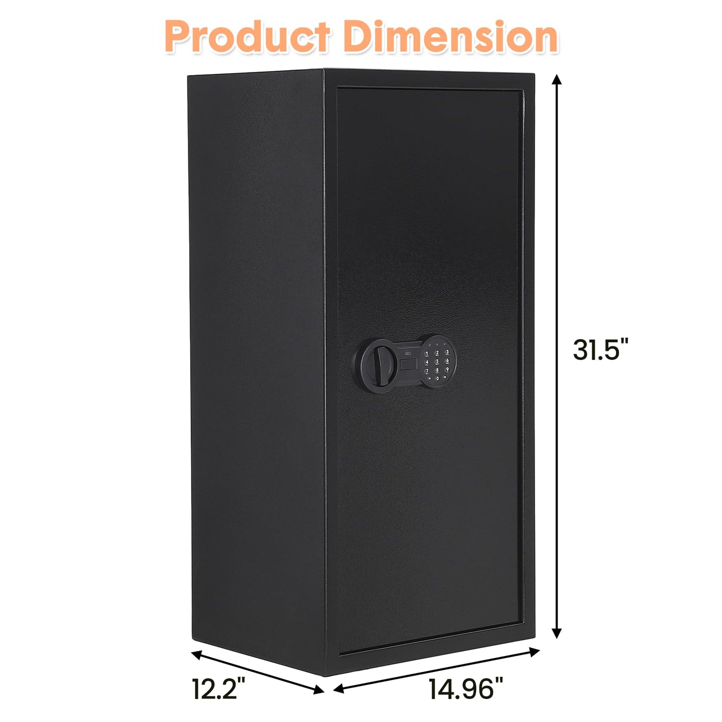 Garvee Heavy-Duty Steel Safe Box with Dual Key & Digital Lock, Fireproof & Water Resistant Security Safe for Home/Office, Wall Mountable Money Safe for Cash, Jewelry, Passports - Multi Size 10" to 31"