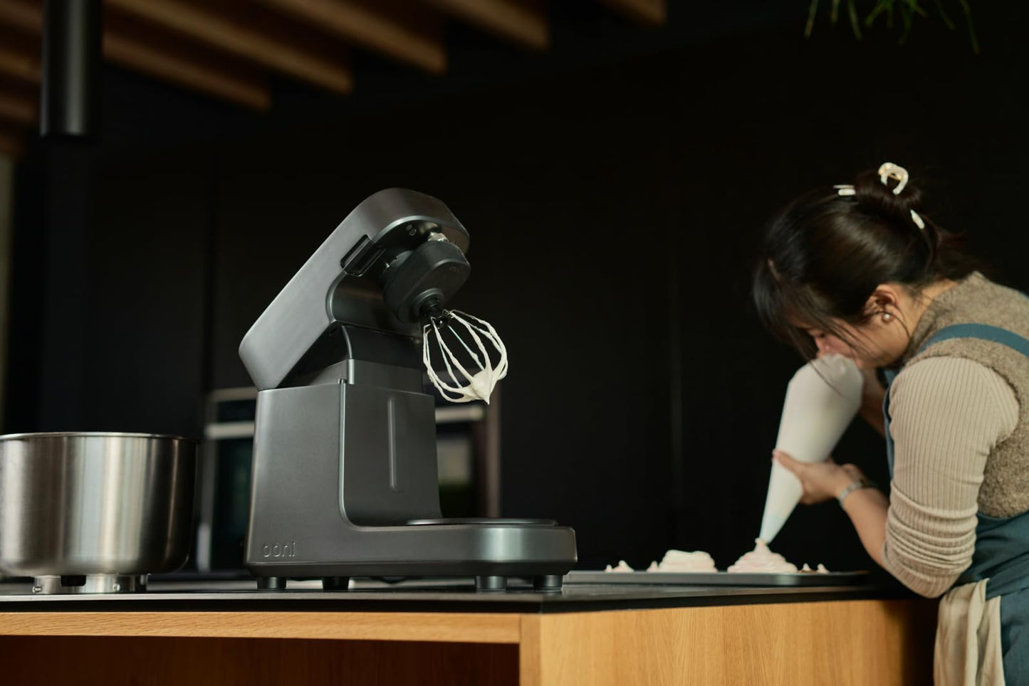 Ooni Halo Pro Spiral Mixer - Dough Stand Mixer with Attachments, 7.3 Quart Capacity and 58 Speed Settings - Charcoal Grey