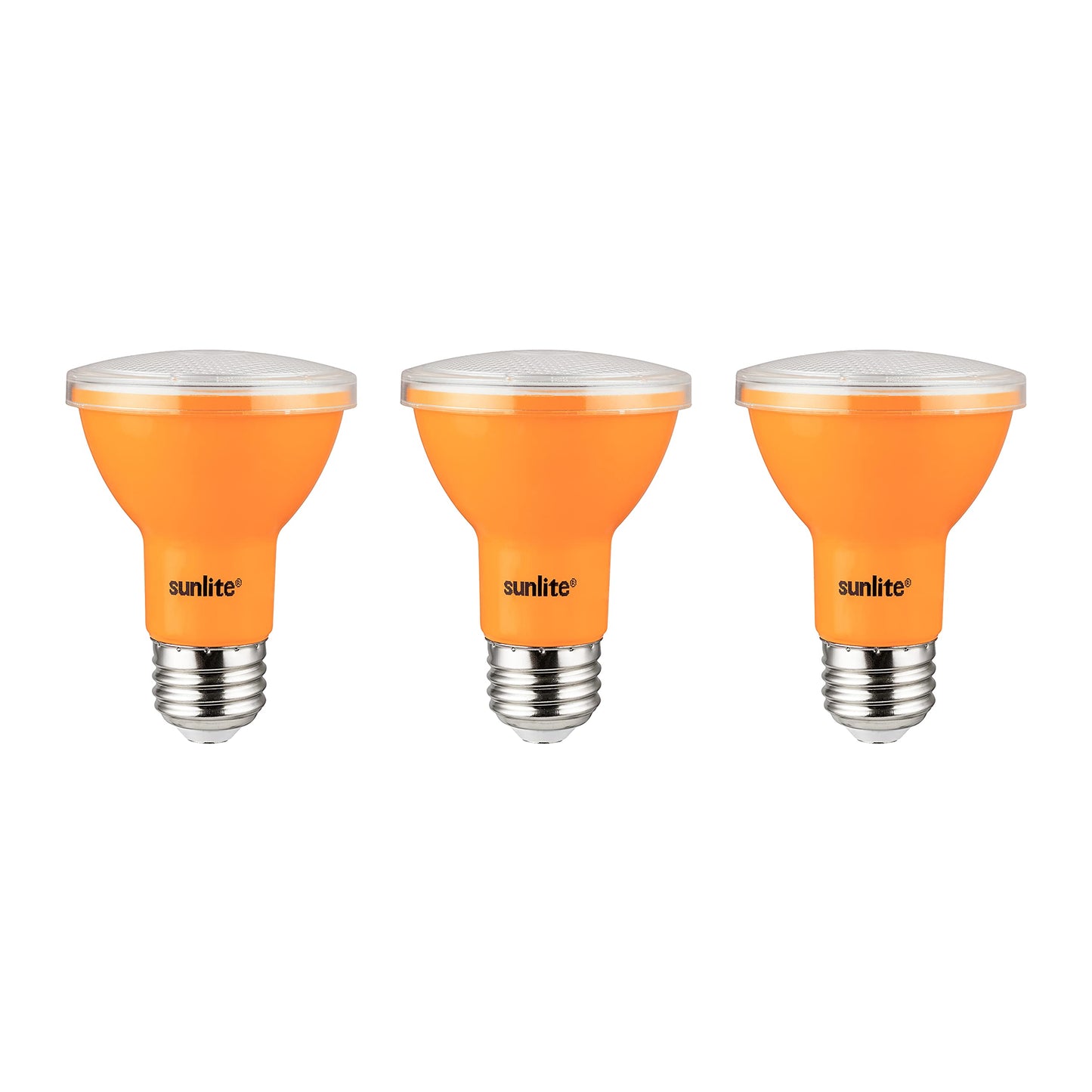 Sunlite LED PAR20 Colored Recessed Light Bulb, 3W (50W Equivalent), Medium E26 Base, Amber, 3 Count