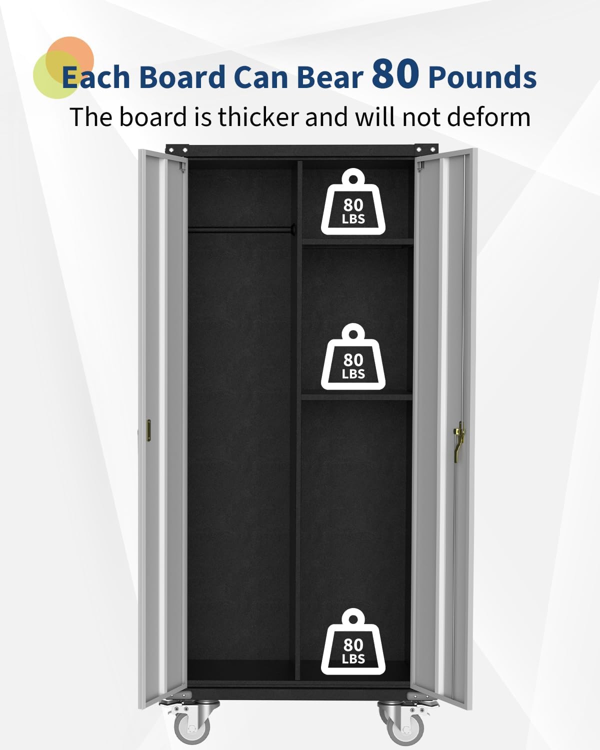 IDEALHOUSE 71" Black Metal Storage Cabinet with Lock - Heavy Duty Garage & Pantry Cabinet with 4 Adjustable Shelves, Secure Organization Cabinet for Office, Home, Shop