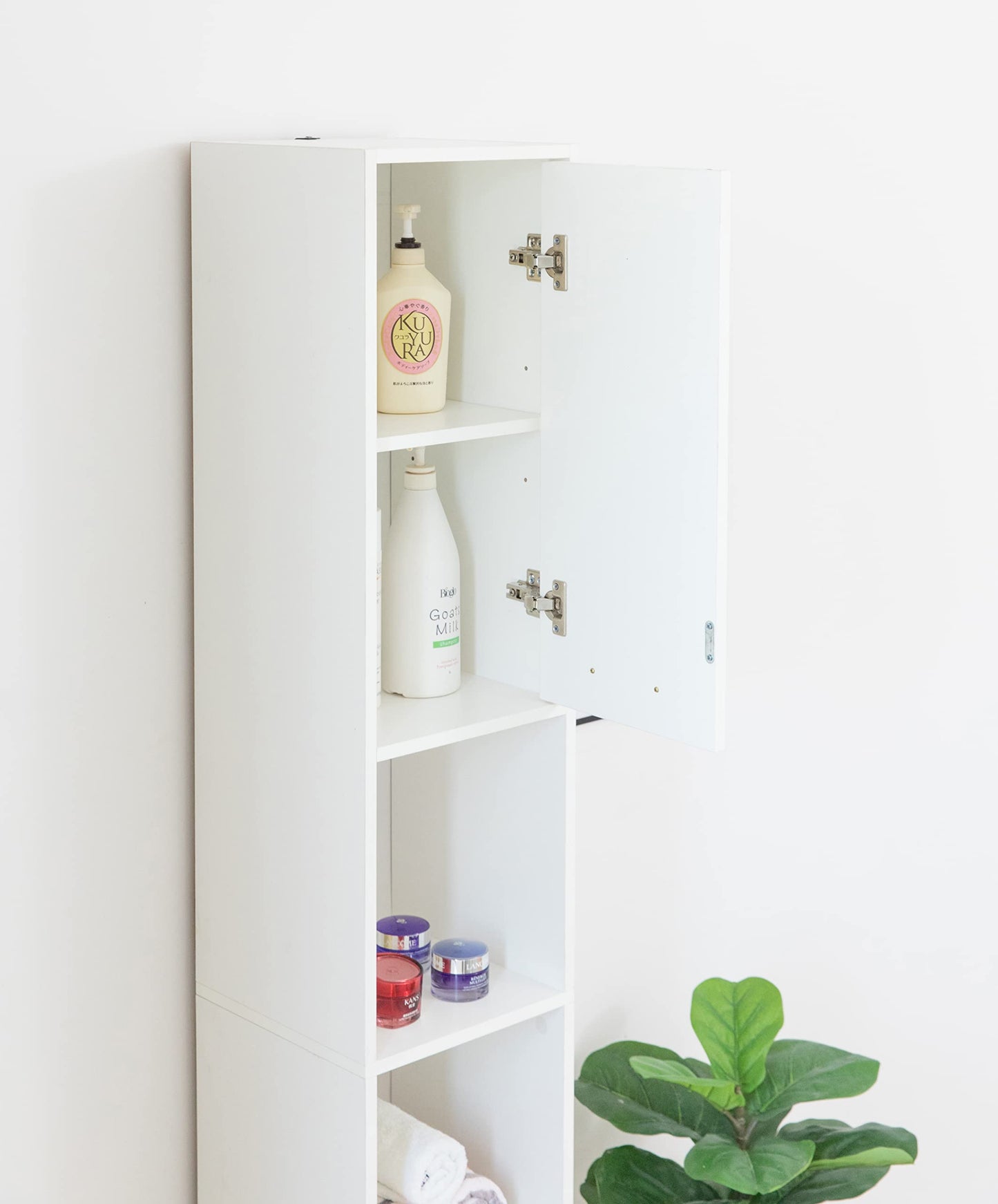 Versatile 77-Inch White Tall Storage Cabinet with 2 Doors and Adjustable Shelves, Linen Tower Cabinet, Bathroom Organizer and Storage, Kitchen Cabinet, Pantry Organizer, and Linen Closet