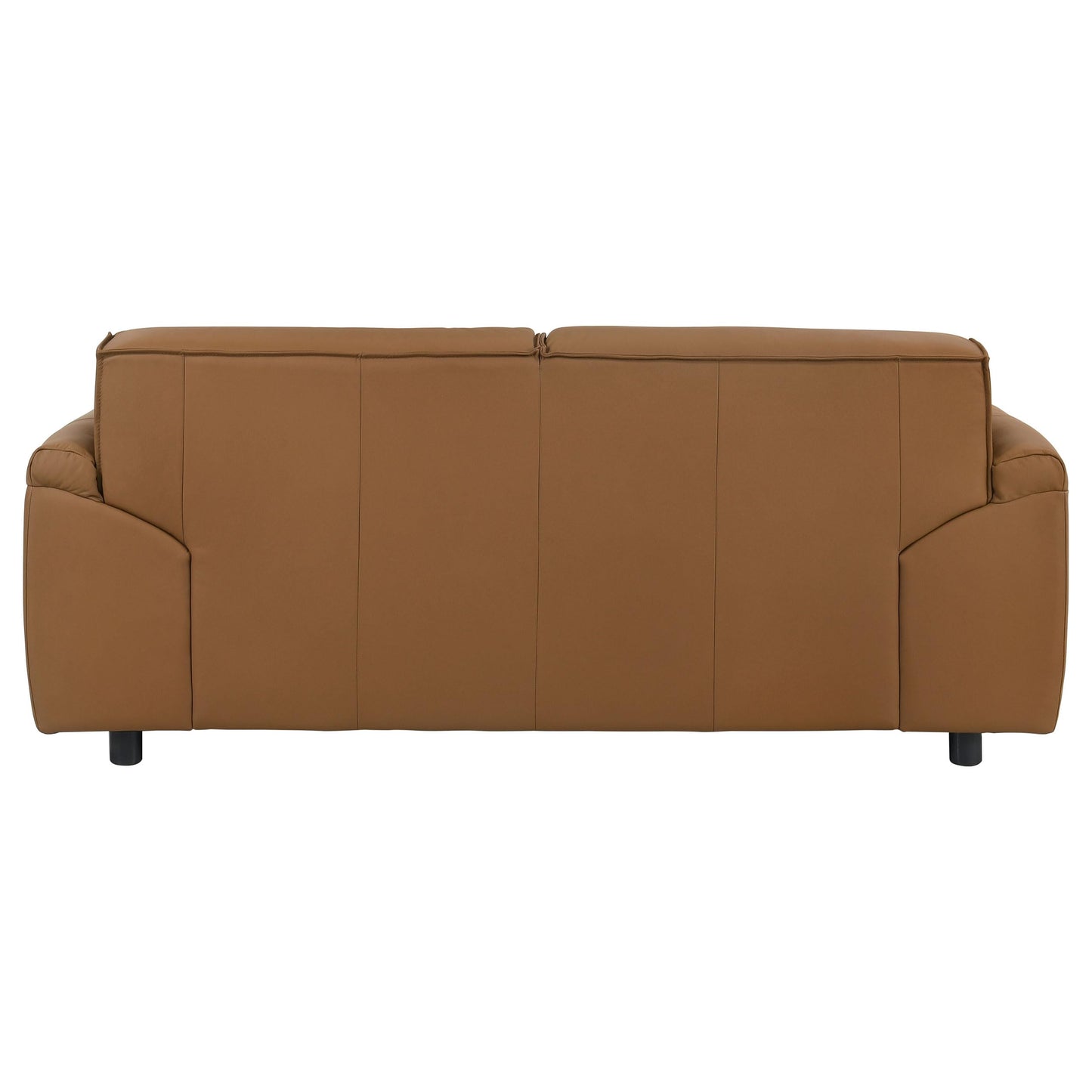 Coaster Home Furnishings - Buxton - Top Grain Leather - Upholstered Leather Loveseat with Track Arms, Tight Back, Low-Profile Frame and Full Foam Seating - Living Room - Orange - 509502