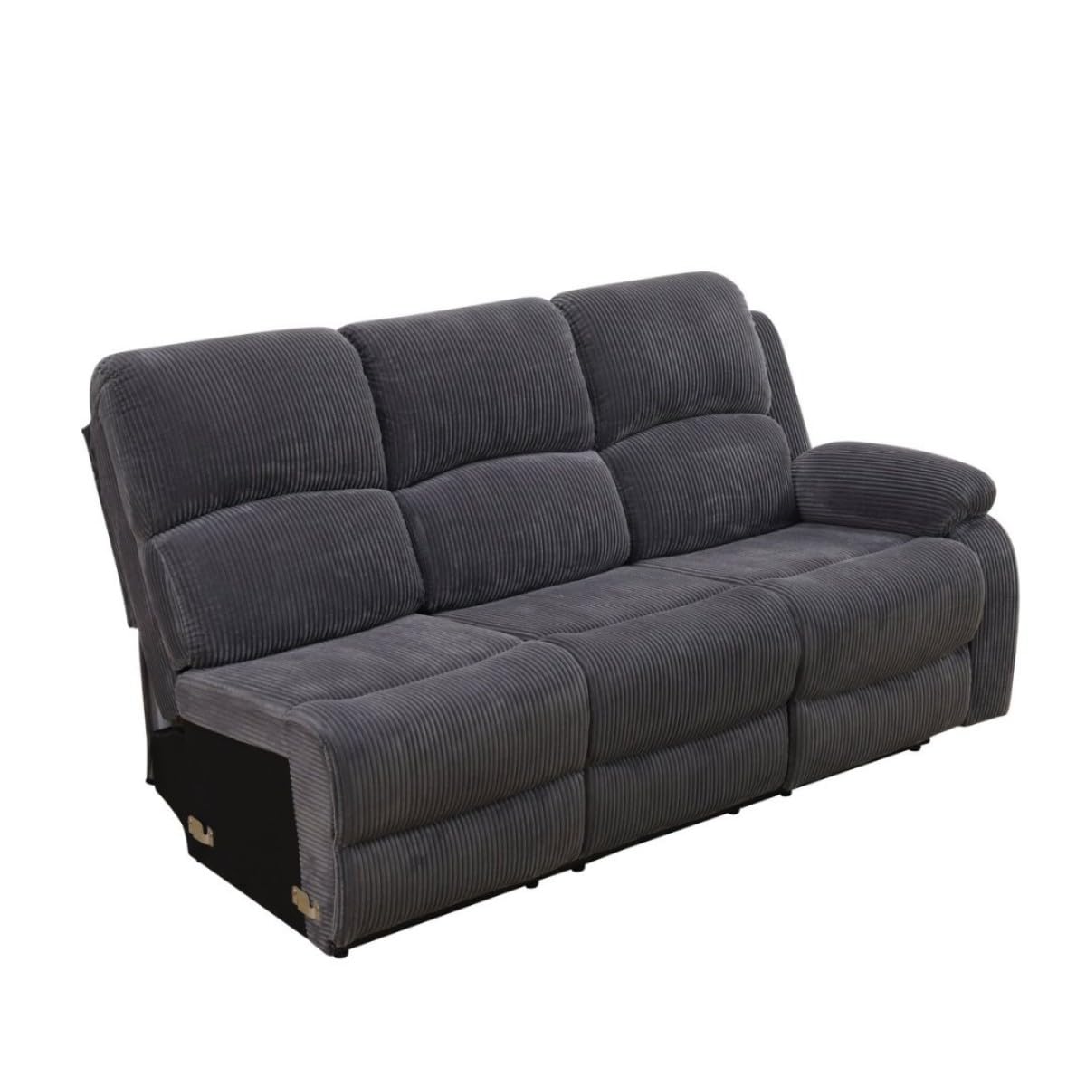 UOCFYK Reclining Sectional Sofa Set, L Shaped Recliner Couch with Cup Holder and Storage Console for Home Theater & Living Room, Dark Gray