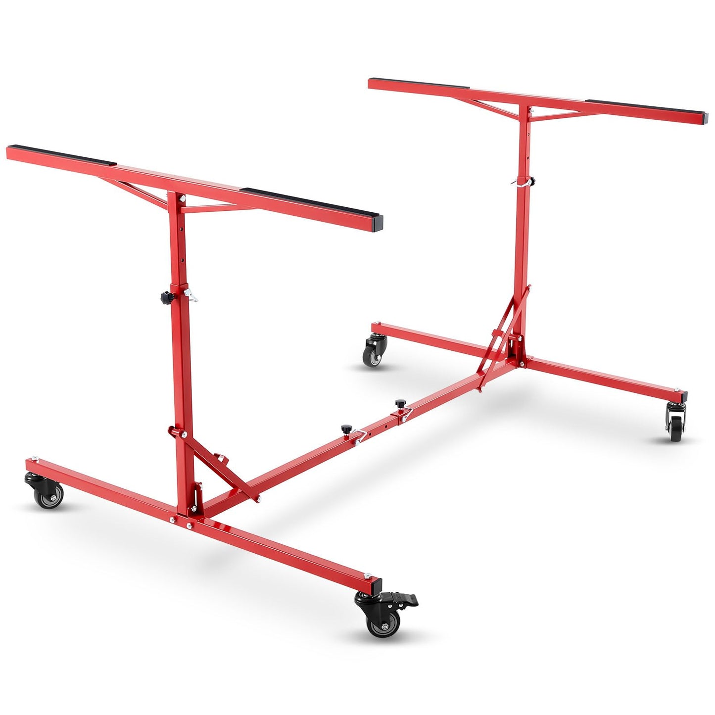 Aurelema Large Folding Pick up Bed Dolly Truck Bed Stand Auto Body Dolly that Holds up to 600 Lbs Red Automotive Body Cart Truck Lifter
