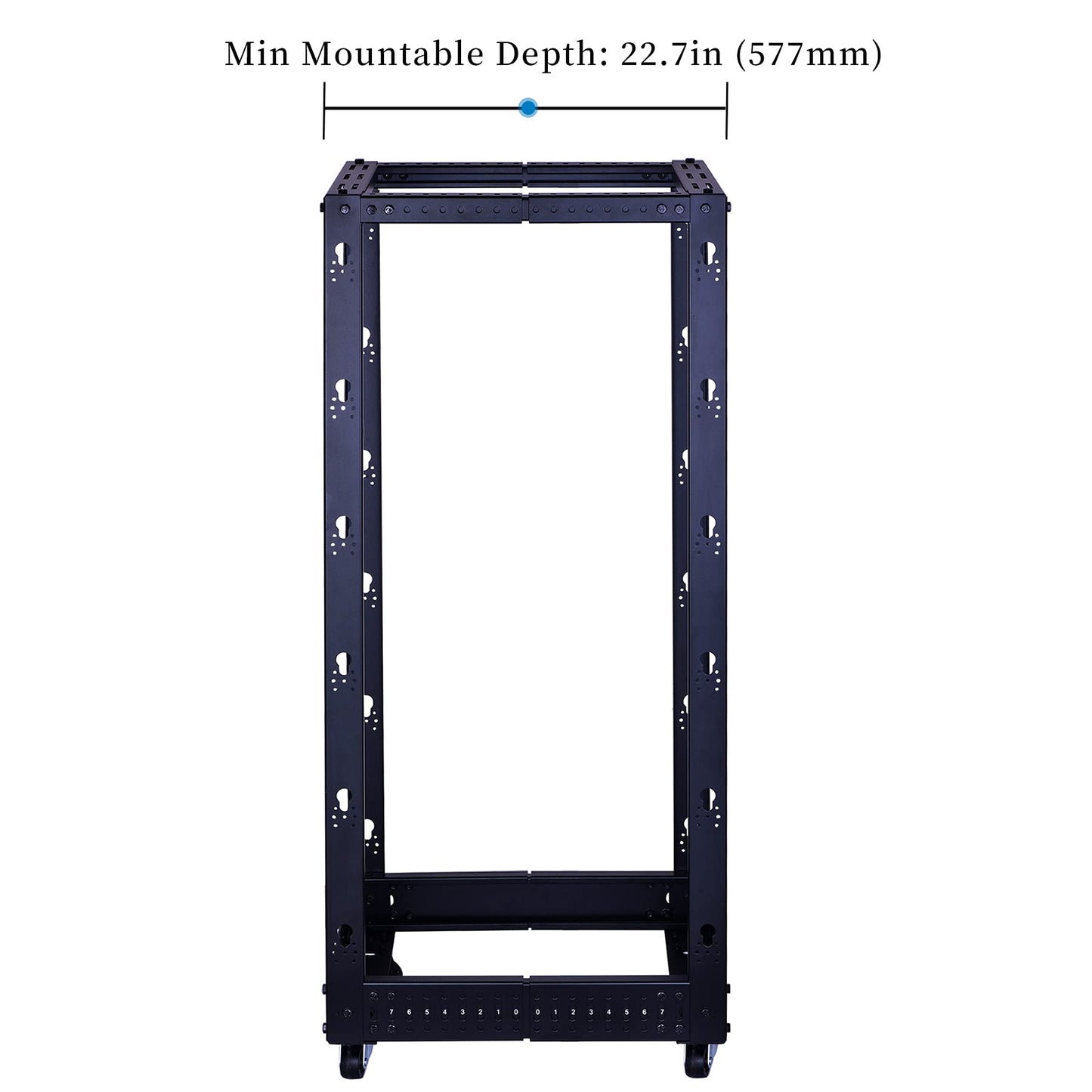 RackPath 25U Open Frame Server Rack – Heavy Duty 4 Post Adjustable Depth with Casters