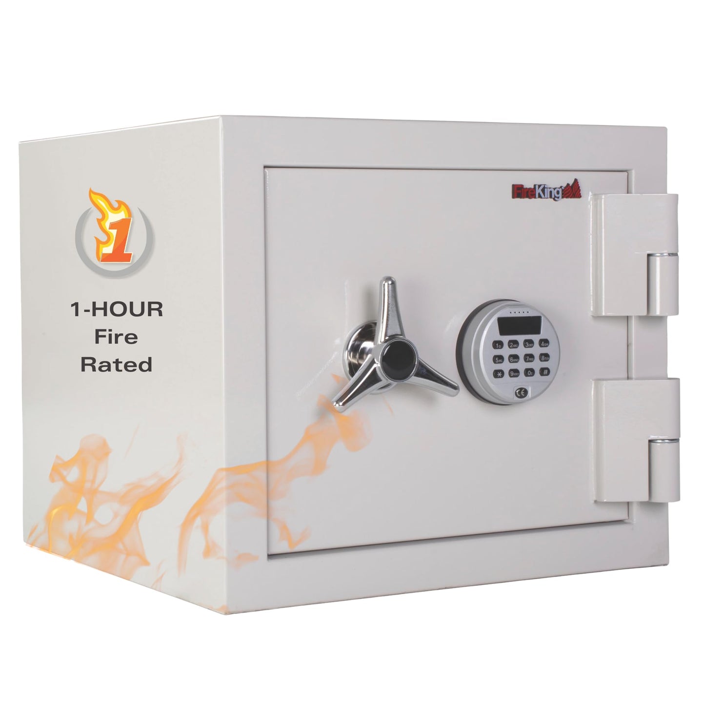 FireKing Fire Safe with Electronic Lock, 1 Hour Fire Rated, UL Rated & Water Resistant Home Safe, Programmable Home Safes, White