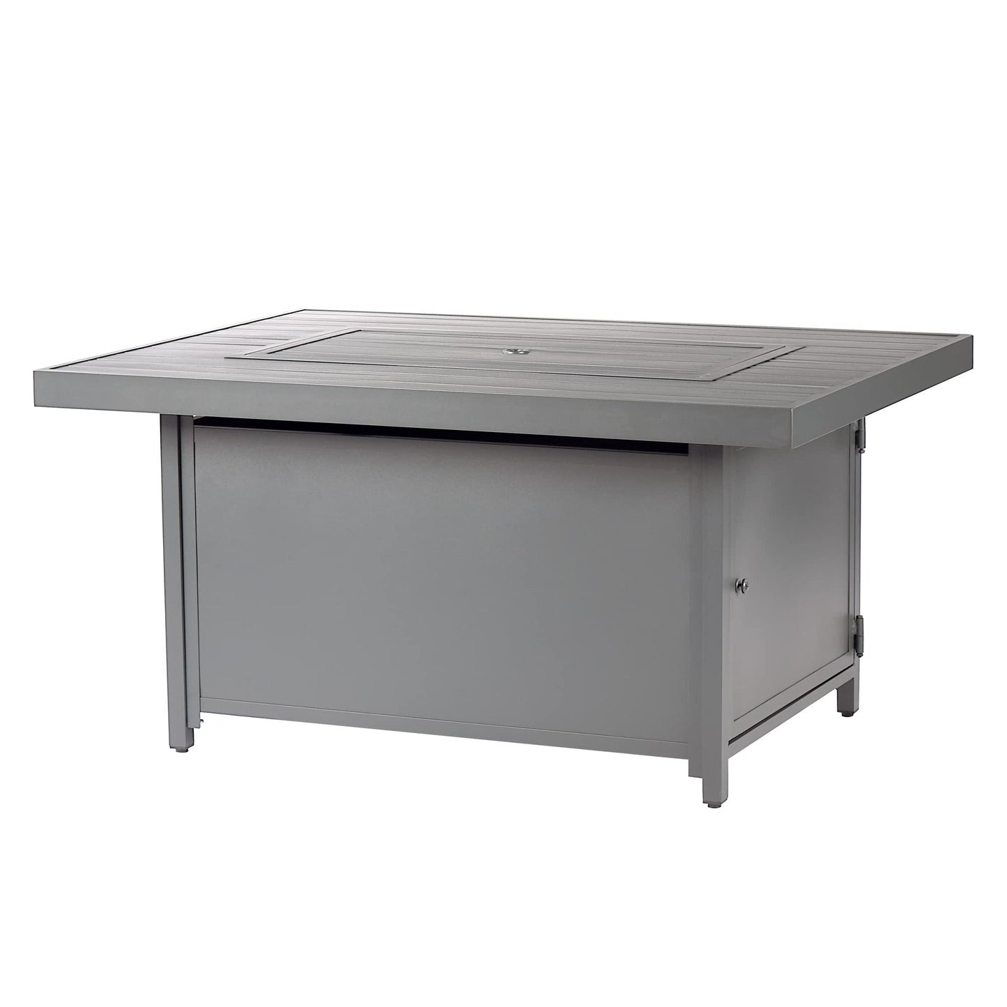 Oakland Living Rectangular 48 in. x 36 in. Aluminum Propane Fire Pit Table, Glass Beads, Two Covers, Lid, 57,000 BTUs in Grey Finish