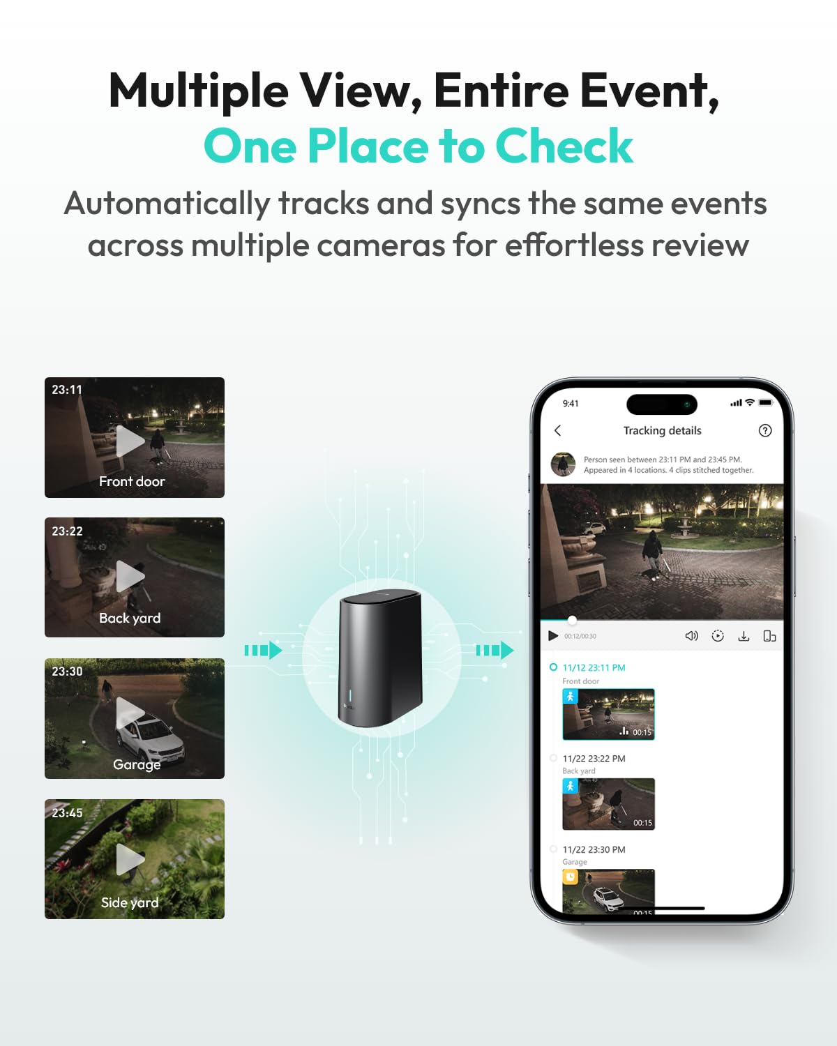 BOTSLAB 4K Security Cameras Wireless Outdoor, No Subscription, 4 Cam-Kit,Solar Camera for Home Security with Full Color Night Vision,32GB Local Storage Base Station,AI Recognition,360° PTZ,2.4GHz WiFi