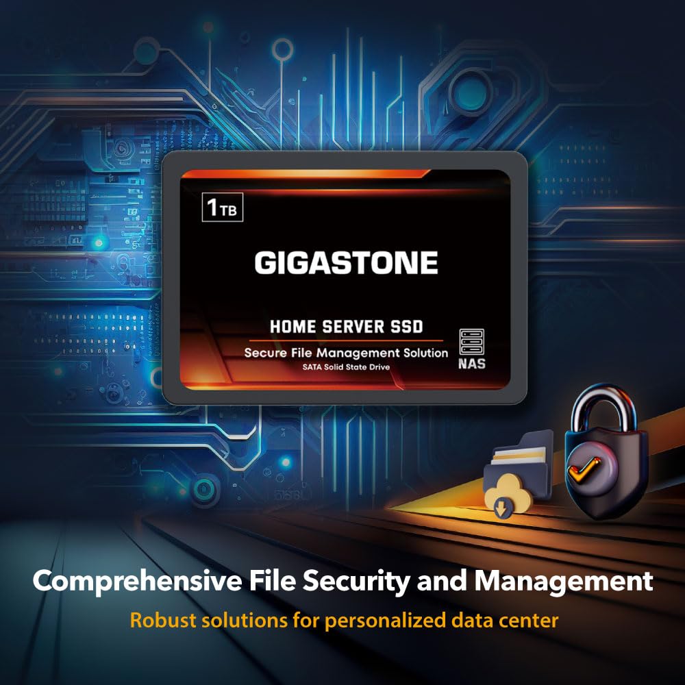 Gigastone 【NAS Certified】 2TB Home Server SSD Up to 550MB/s TLC Flash with SLC Caching 24/7 Reliable for Gaming/PC/NAS SSD 3-Year Warranty 2.5" SATA Internal Solid State Drives RAID Disk