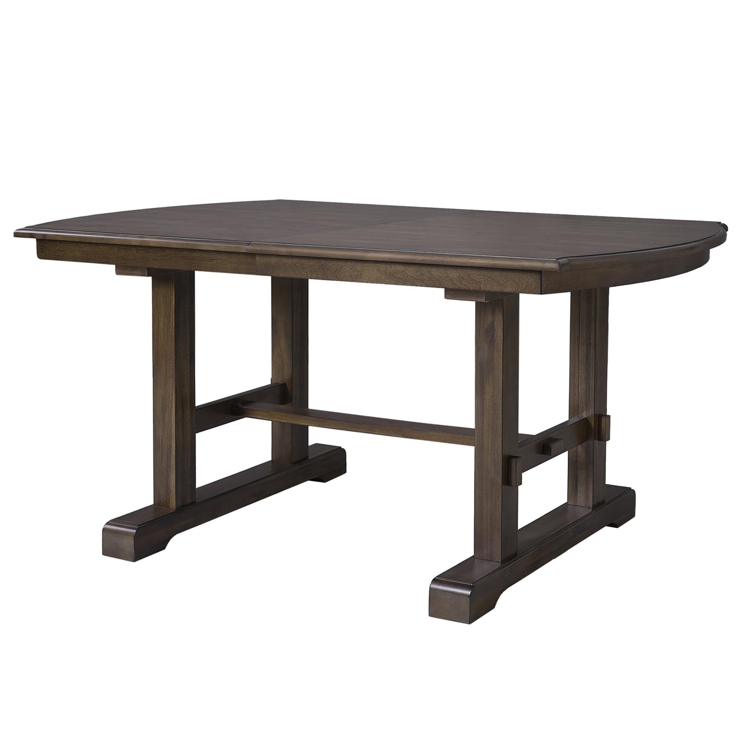 Ball & Cast 60"-78" Extendable Farmhouse Dining-Table for 6-8, Expandable Wooden Kitchen Table with 18" Removable Leaf, Large Retro H-Leg Dining Room Table for 4-8,Space Saving & Sturdy, Brown