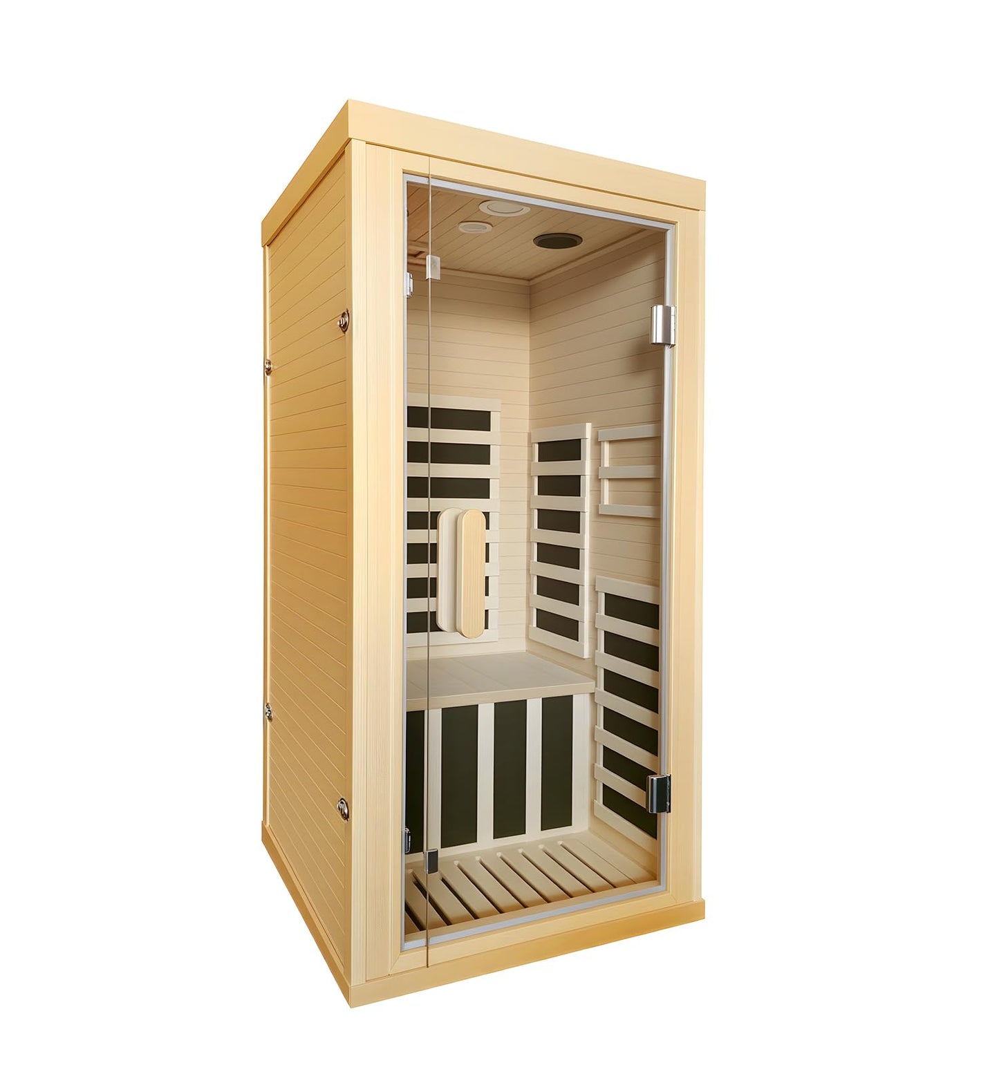 Kang Share Dynamic Home Infrared Sauna Room 1 to 2 Person Wooden Canadian Hemlock 1260W Graphene Carbon Plate Heater Indoor Saunas