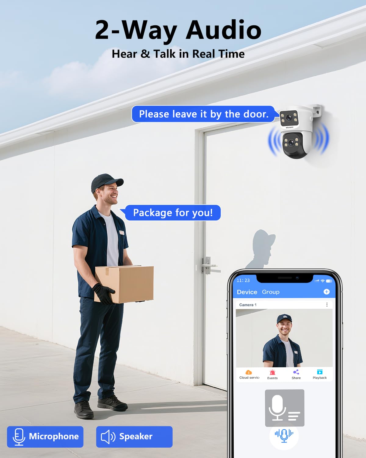 【2-Way Audio & Auto Tracking】 4K 8MP Wired Security Camera System, Outdoor POE PTZ IP Cameras, Home Video Surveillance Camera Systems