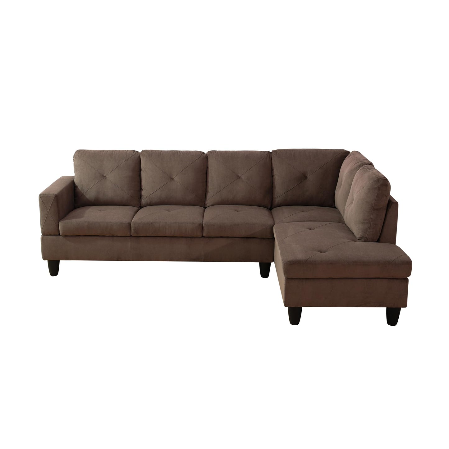 NicBex 97" L Shaped Couch Sectional Couches for Living Room, 2-Piece Modular Sofa with Movable Chaise & Deep Seat for Apartment, Bedroom, Office, Brown