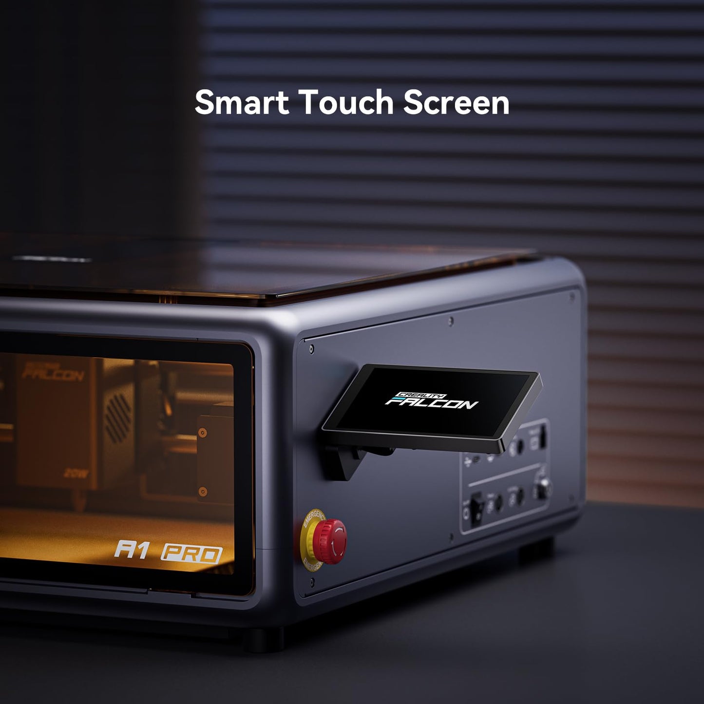 Creality Falcon A1 Pro 20W Laser Engraver, 180000mW Output Enclosed Engraving Machine with Touchscreen, Autofocus, App Control, Pre-Assembled Design, Class 1 Safety, Perfect for Wood & Metal