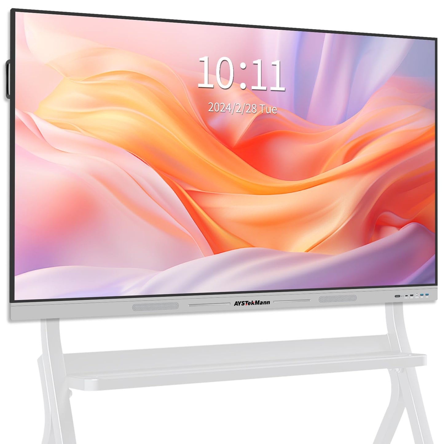 AYSTeKMann Smart Board 55 inch 4K Interactive Whiteboard Touch Screen, Digital Smart Whiteboard for Classroom and Business with Android 14.0-8+128 GB(Wall Mount Included)