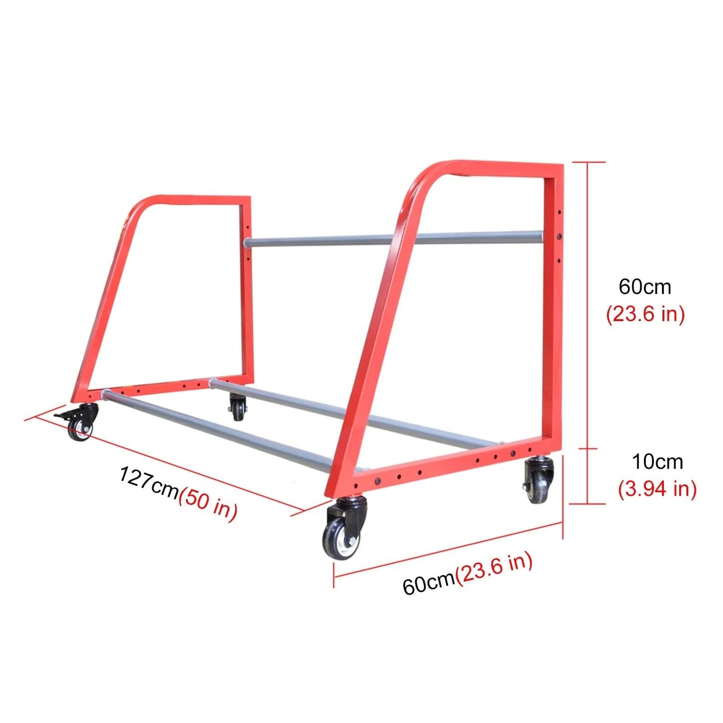 Desirelux Tire Storage Rack ，Rolling Tire Rack, Tire Rack for Garage Red w/4 Swivel Casters for Garage Storage
