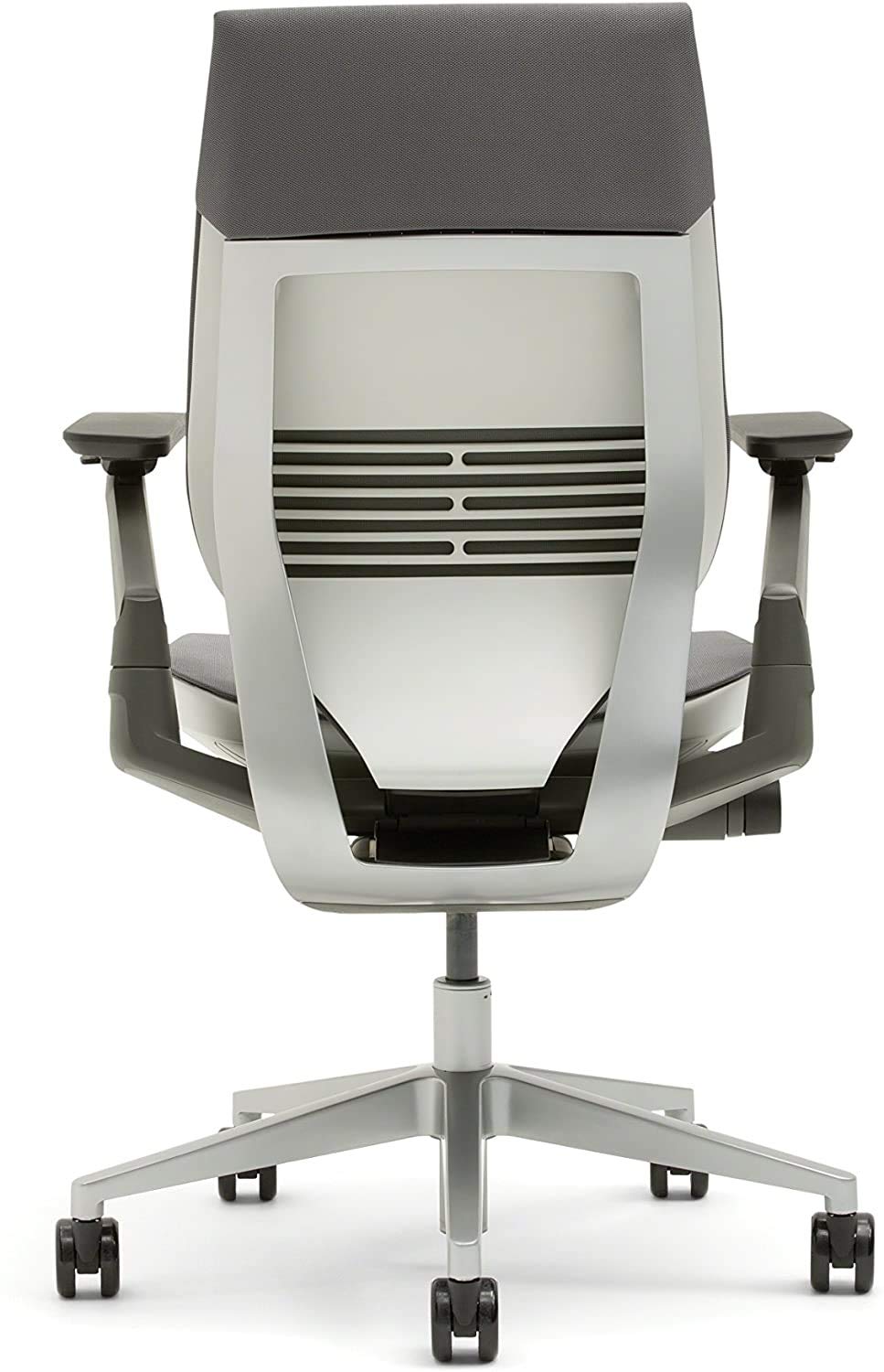 Steelcase Gesture Office Chair - Ergonomic Work Chair with Wheels for Carpet - Comfortable - Intuitive-to-Adjust for Desk - 360-Degree Arms - Nickel Gray Fabric