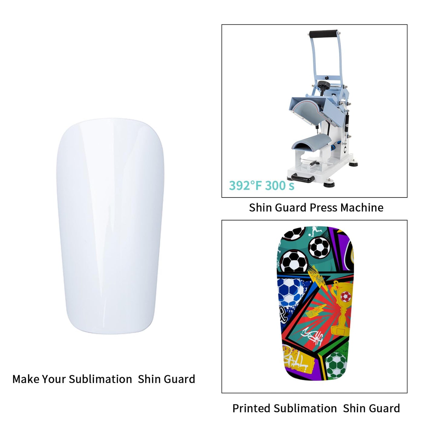 PYD Life Shin Guard Heat Press Machine for Shin Guards Soccer Blanks Sublimation Heat Transfer Printing, for Custom Photos Designs DIY Gifts