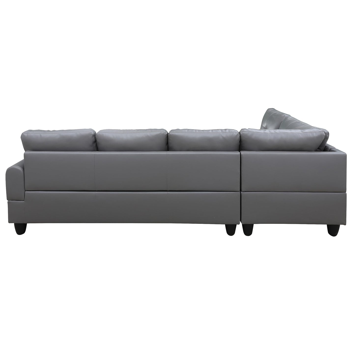NicBex Sectional Couch L Shaped Couch Sofas for Living Room Living Room Furniture Sets Faux Leather Couch with Chaise and Back Cushions for Living Room and Apartment, Silver Grey