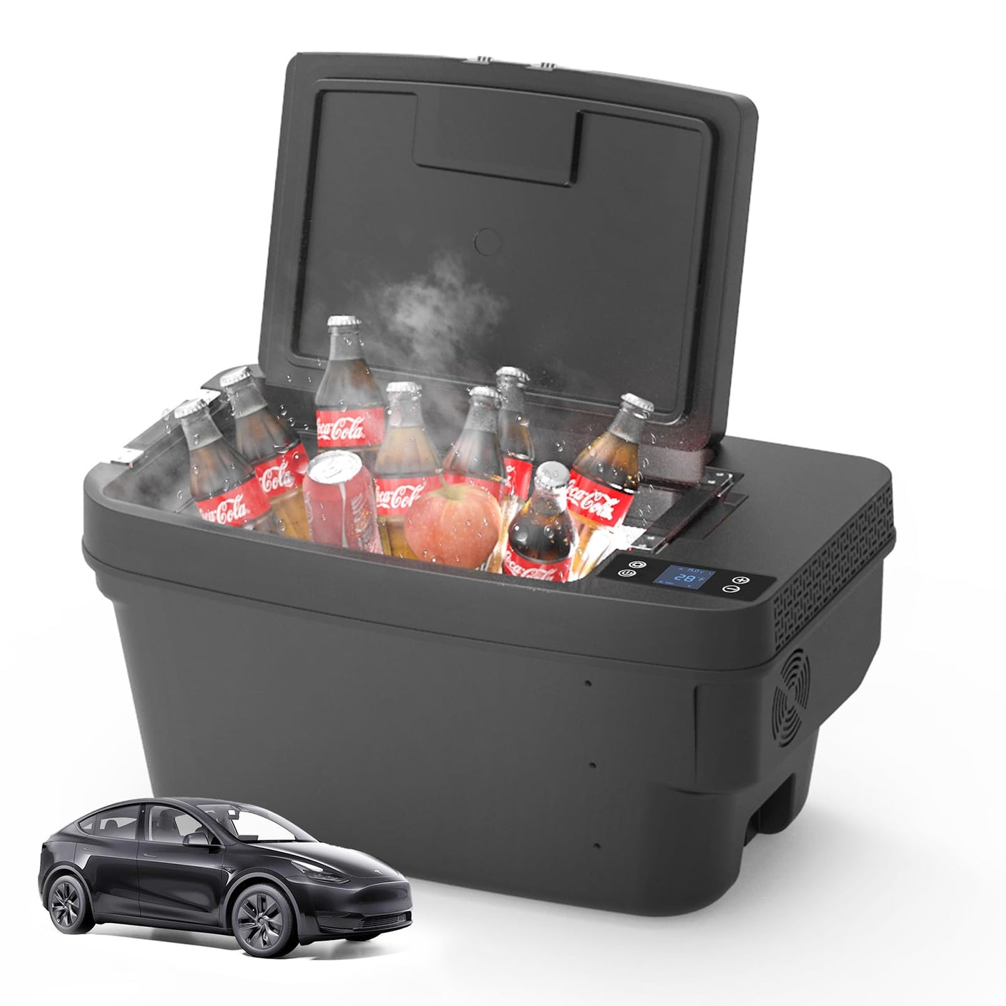 CHERY INDUSTRIAL.COM Tesla Cooler Car Refrigerator 12 Volt Tesla Fridge Model Y Portable 35QT(33L) Car Freezer App Control -4℉-50℉ Ultra Quiet for Travel Camping Road Trips