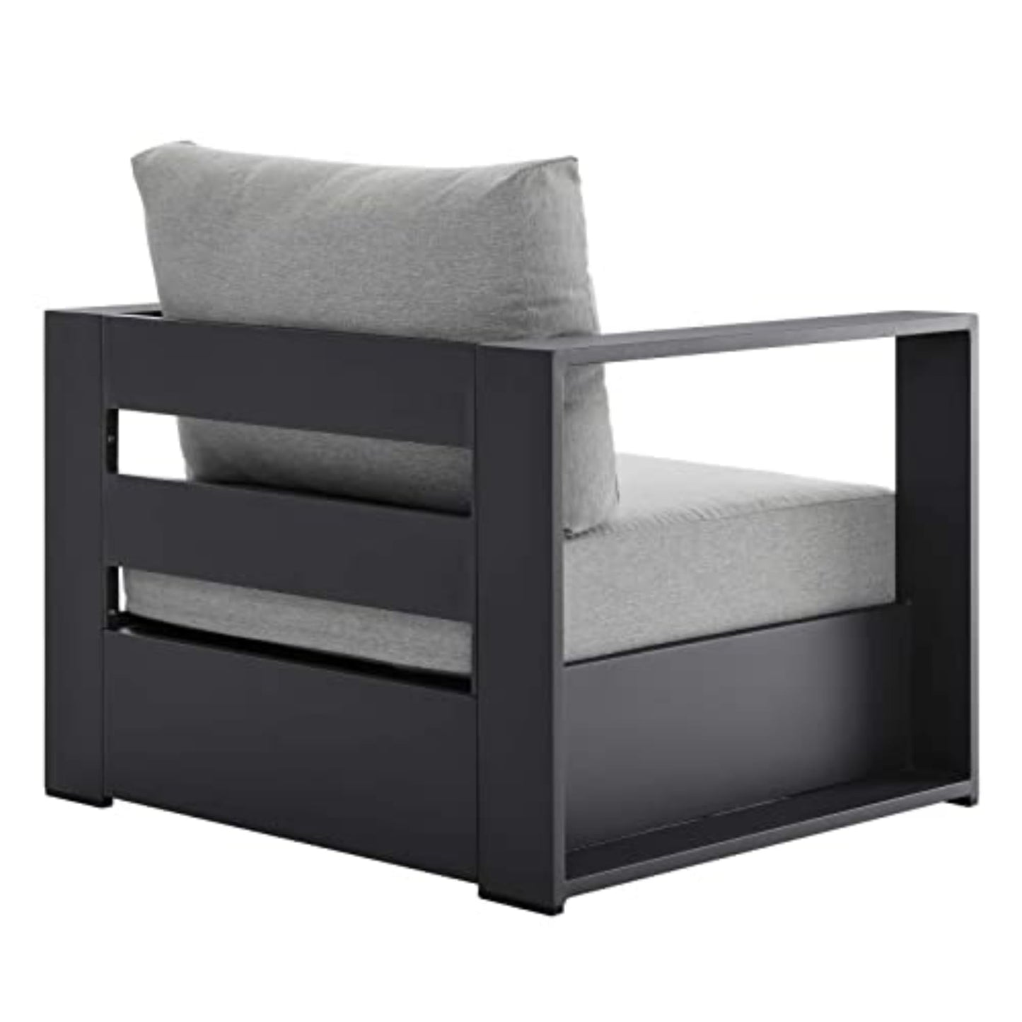 Modway 3-Piece Patio Set, Gray, Outdoor Furniture, Powder-Coated Aluminum Frame, Dense Foam Padding, Water & UV-Resistant Fabric