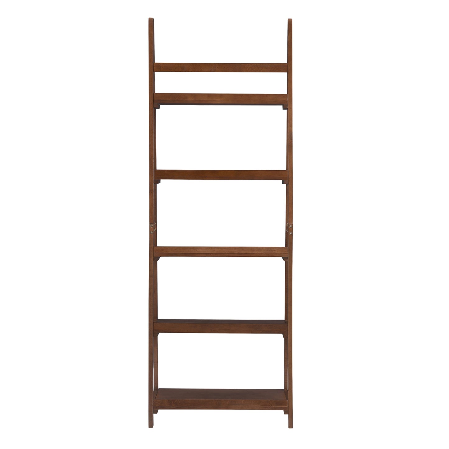 Linon Melissa Walnut Mid-Century 5 Shelf Bookcase