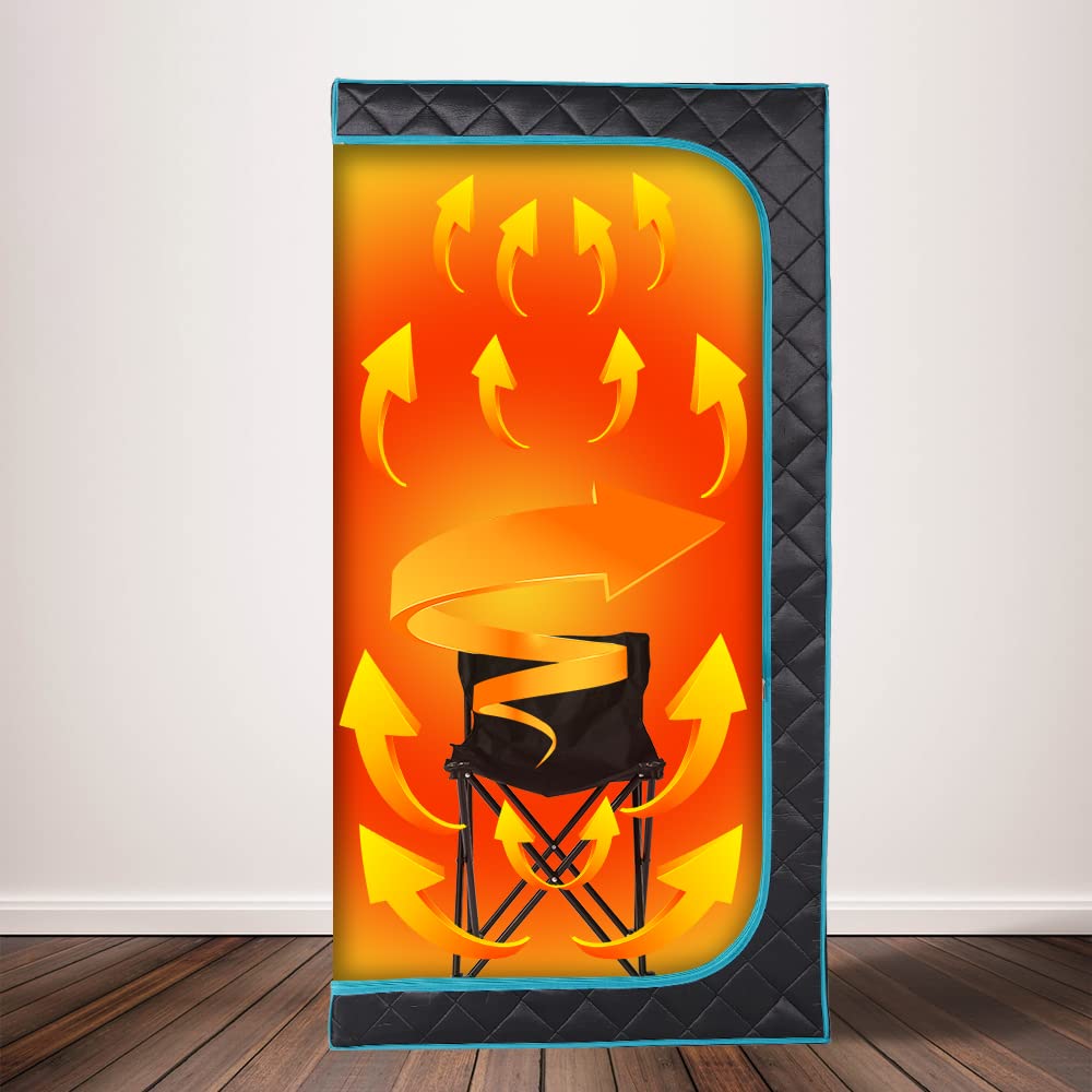 Smartmak Portable Infrared Sauna Box with 660nm Red Light Therapy Lamp for Home, Personal Indoor Full Body Dry Sauna Spa Tent, Relax Saunas with 6 Heaters, Heated Foot Pad, Remote, Chair, Blackgreen