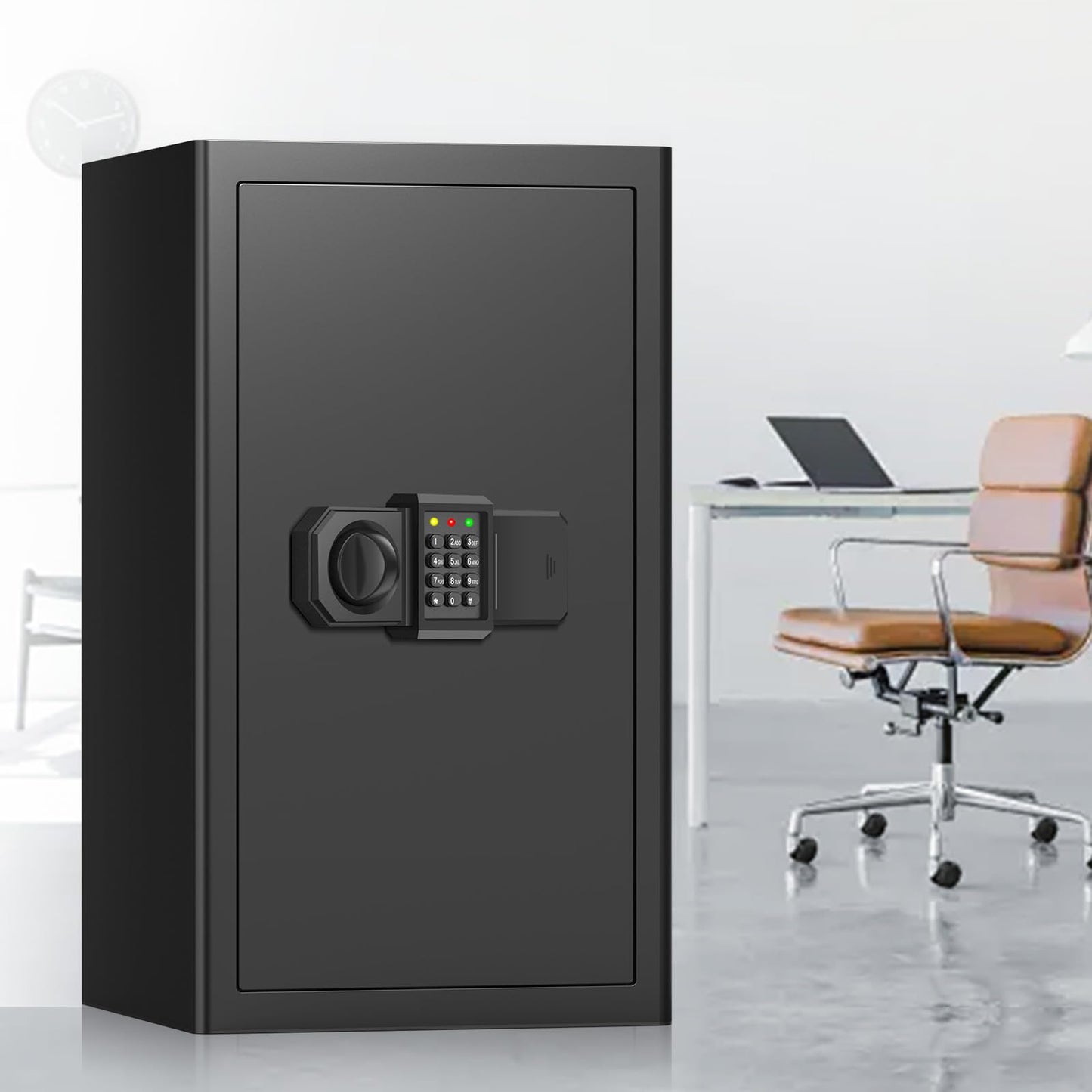 [25.6'' Tall] Large Home Safe, Digital Safe Box with Alarm System, Electronic Keypad and Emergency Keys, Security Cabinet Safes for Home Document Ammo Medicine