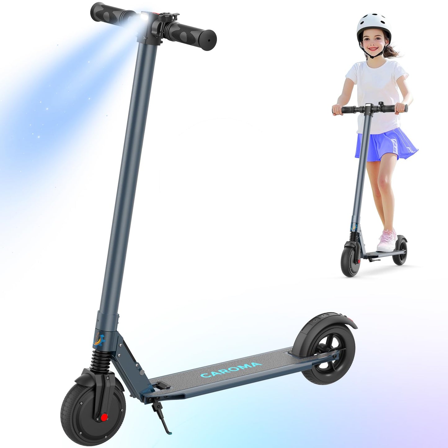 Caroma Electric Scooters - Electric Scooter for Adults, 450W Peak Motor, 16 Max MPH, 15-21 Miles Range, Lightweight Foldable E-Scooter