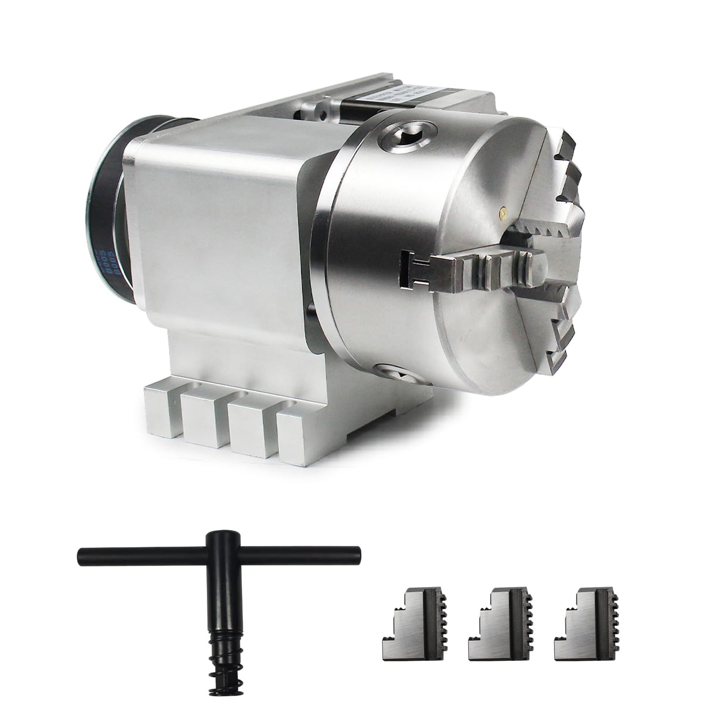 RATTMMOTOR K11-130mm CNC Router Table Rotary Milling Machine Rotational Axis A 4th Axis, 130mm 3 Jaw Chuck Dividing Head Reducing Ratio 4:1, Nema34 Stepper Motor