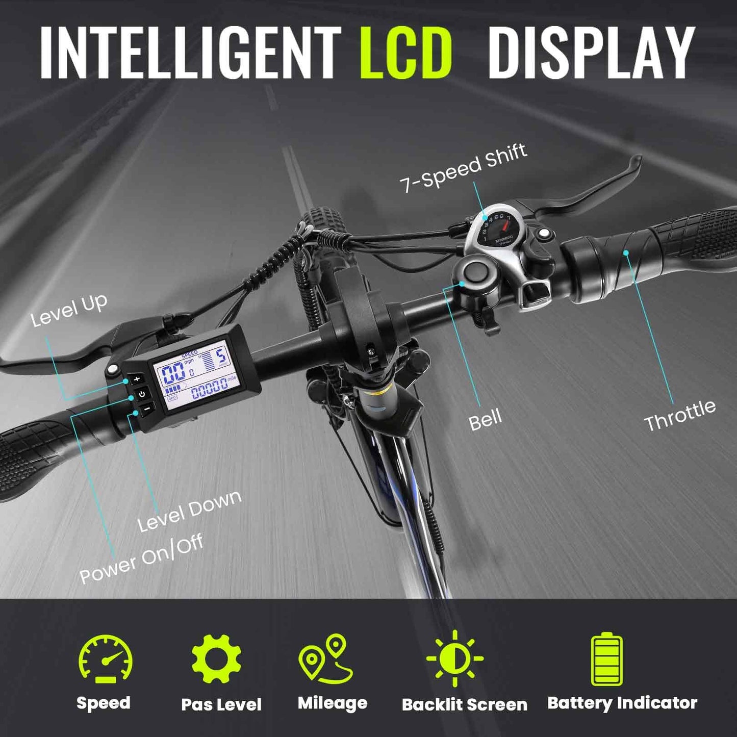 Vivi MT20UL Foldable Electric Bike 20" x3.0 Fat Tire Electric Bike with 48V 499.2WH Removable Battery, 750W, Up to 50 Miles EBike, 7-Speed, 19.8MPH, Cruise Control, SGS Certified to UL2849