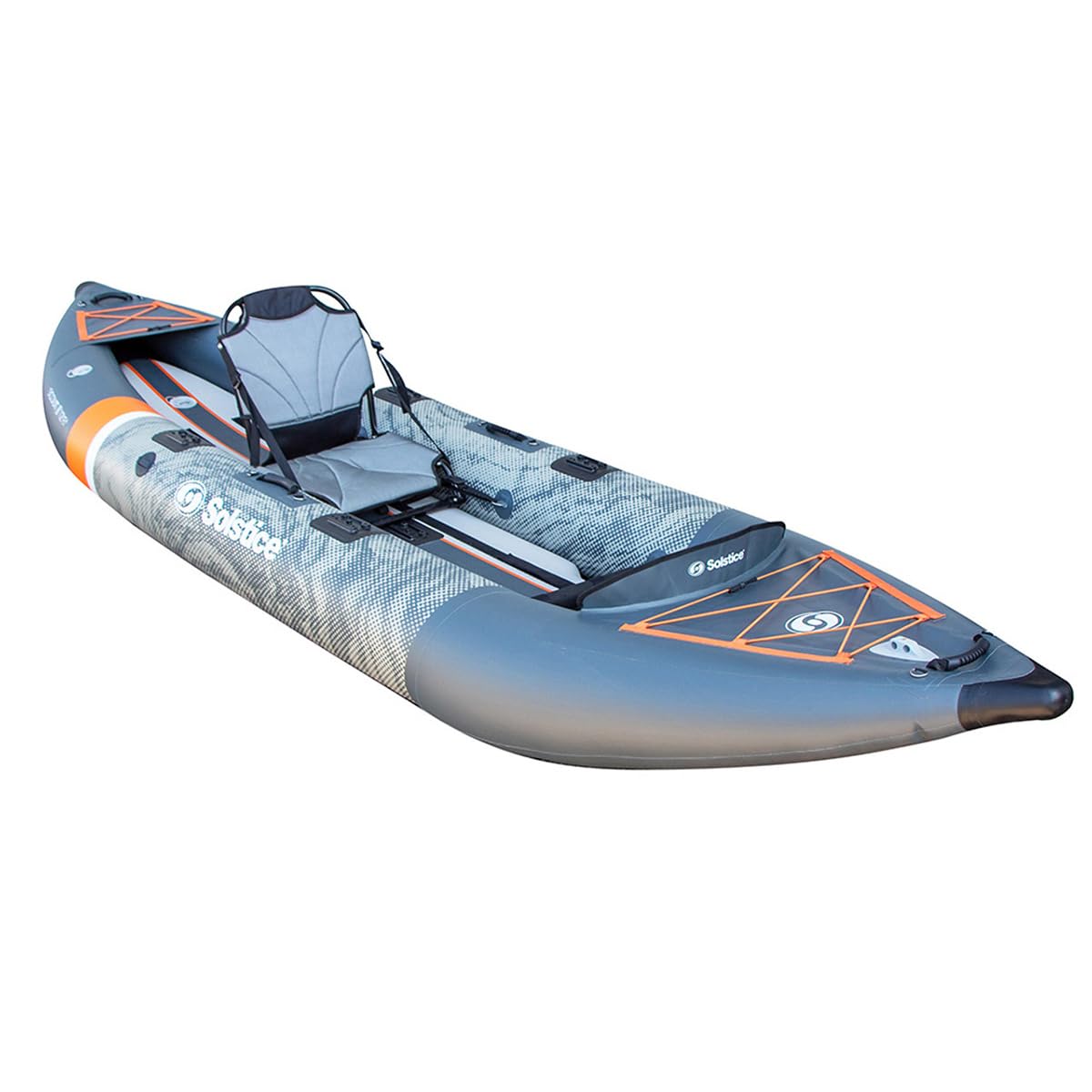 Solstice Inflatable Kayak Boat – Durable, Portable & Adventure-Ready, Heavy Duty PVC – Adjustable Seats, Accessory Mounts, Skeg & Pump Included, Fishing, 1-2 Person Tandem, Scout, Camo, 12'6"