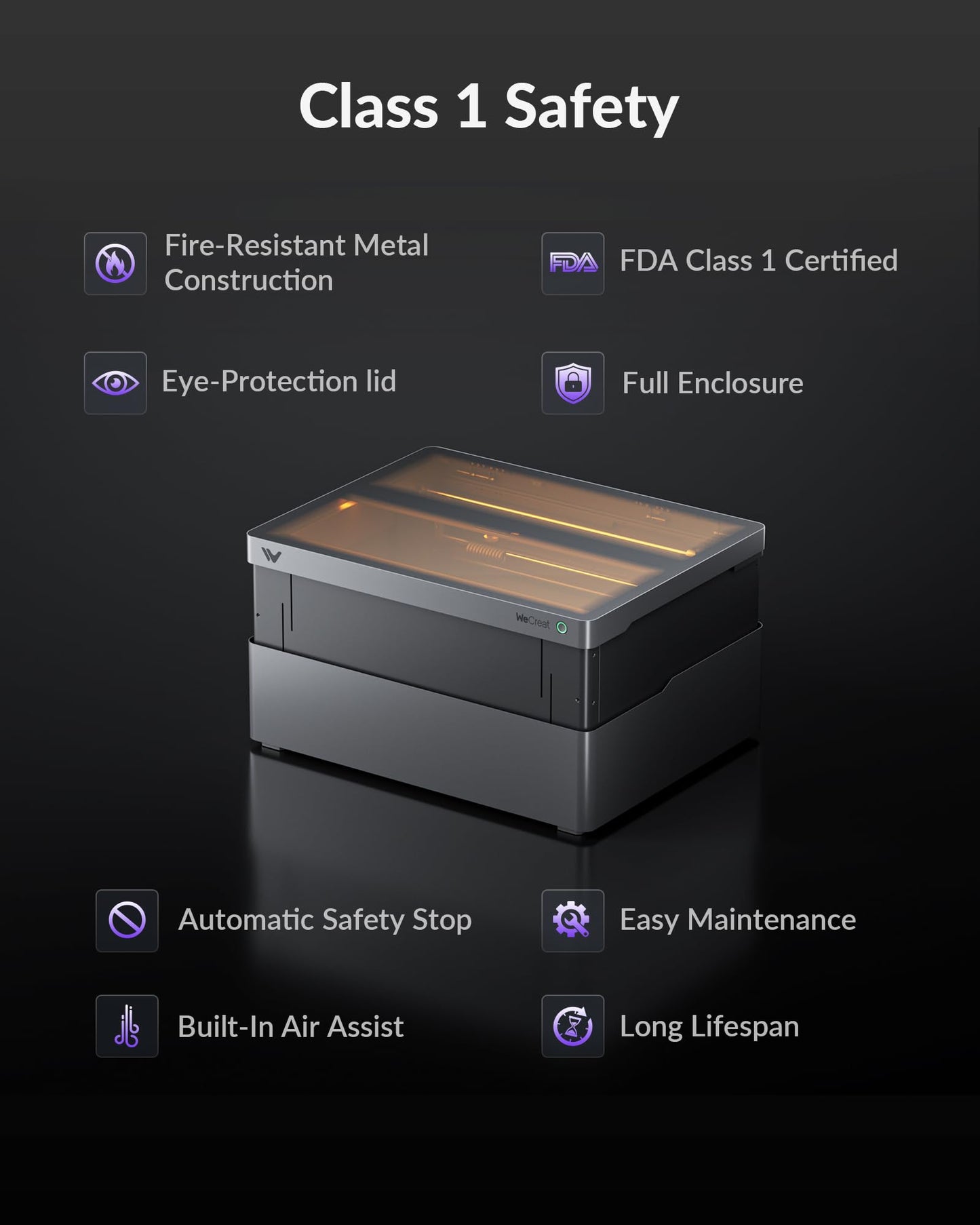 WECREAT Vision Pro 45W Laser Cutter and Engraver with Air Assist, HD Camera & Auto-Lifting, Laser Cutter Cuts 1” Wood, Full Enclosure Laser Engraving Machine for Wood and Metal, Acrylic, Leather etc