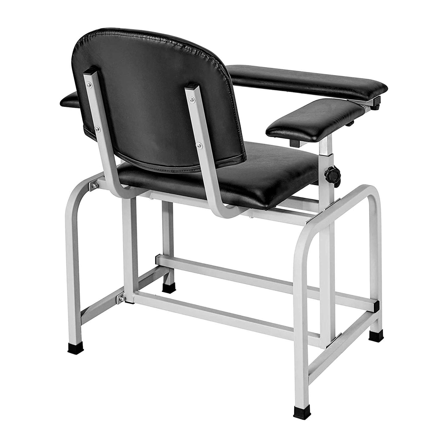 Helsevesen Blood Drawing Phlebotomy Chair, Comfortable Padded Lab Draw Chair with Adjustable Armrest (Black)