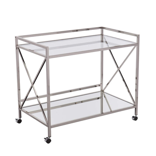 SEI FURNITURE Southern Enterprises Maxton Bar cart, Polished Silver