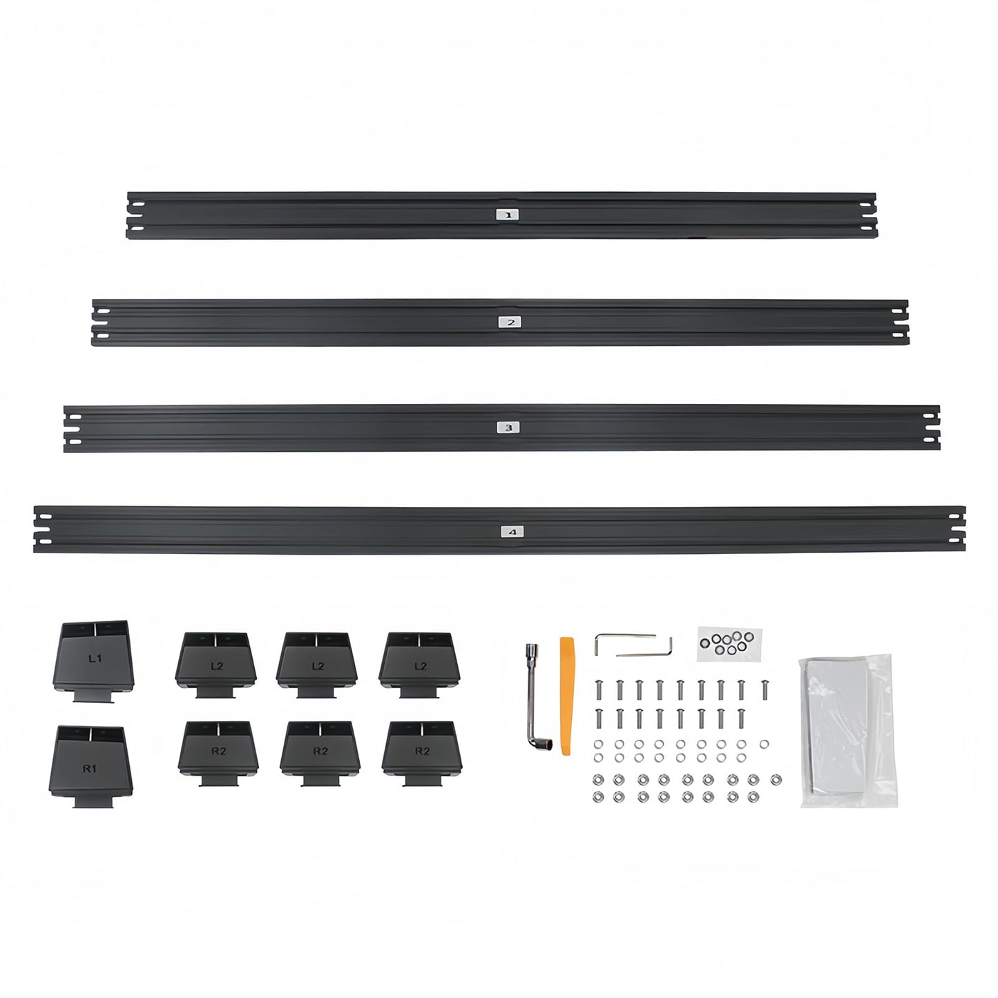 WheelX 4Packs Crossbars Roof Rack Compatible with Tesla Cybertruck, 176LB Load Capacity, Lockable Luggage Heavy-Duty Cargo Rails Carrier Accessories Fits Bikes Kayaks Ski Tent Roof Box